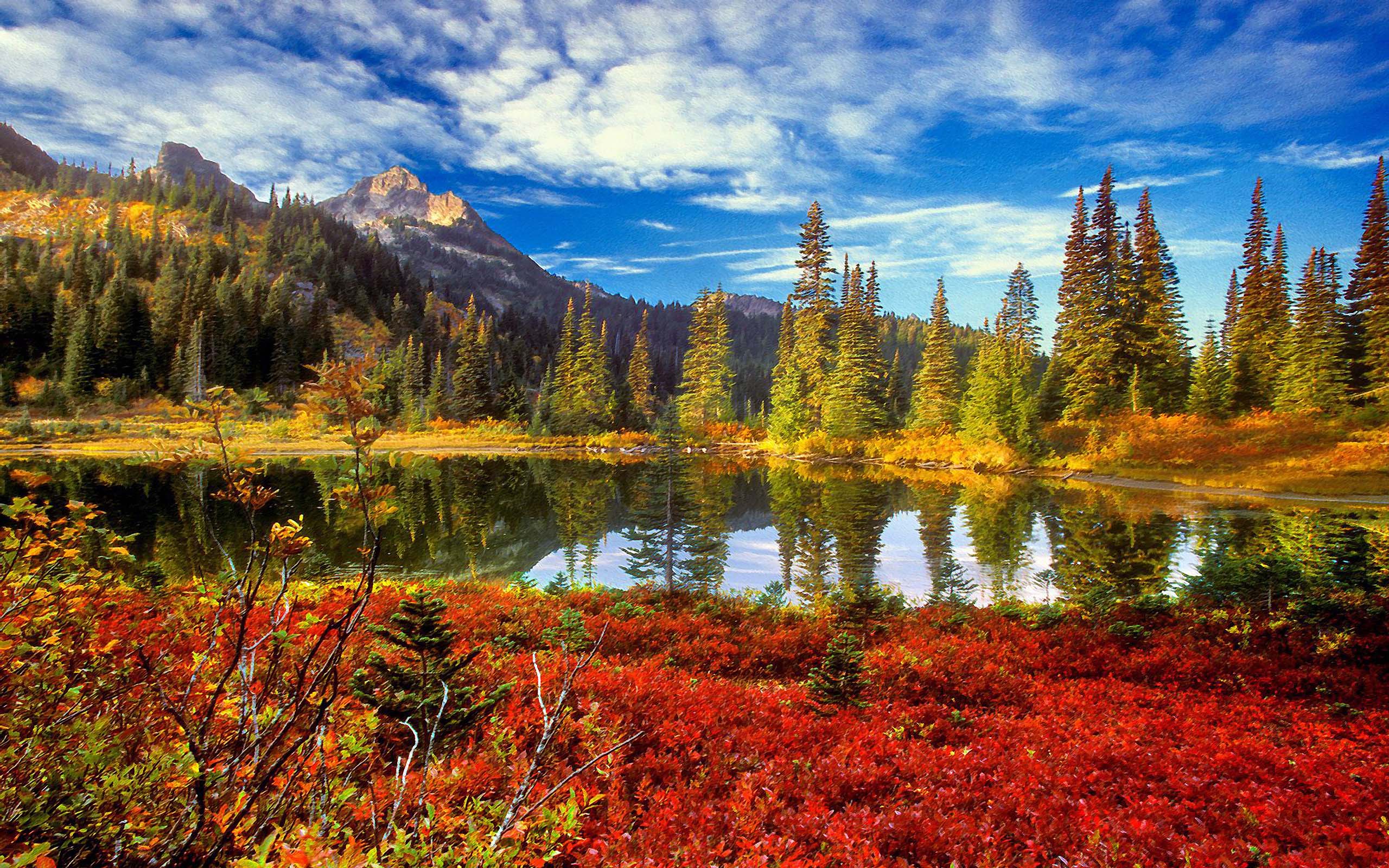 Фото рисунки природы. Природа. Пейзажи природы. Красивый пейзаж. Осенние горы.