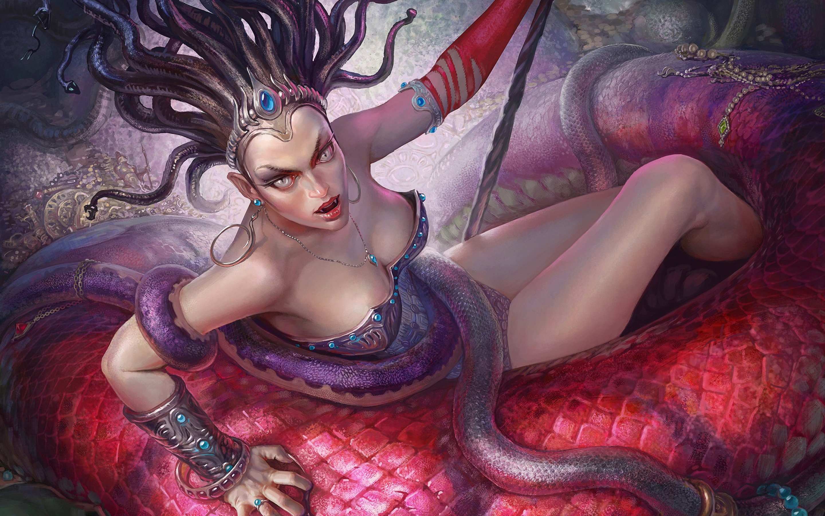 Download Medusa Final Fantasy Iii Game Fantasy Art Artwork Women Queen Of S...