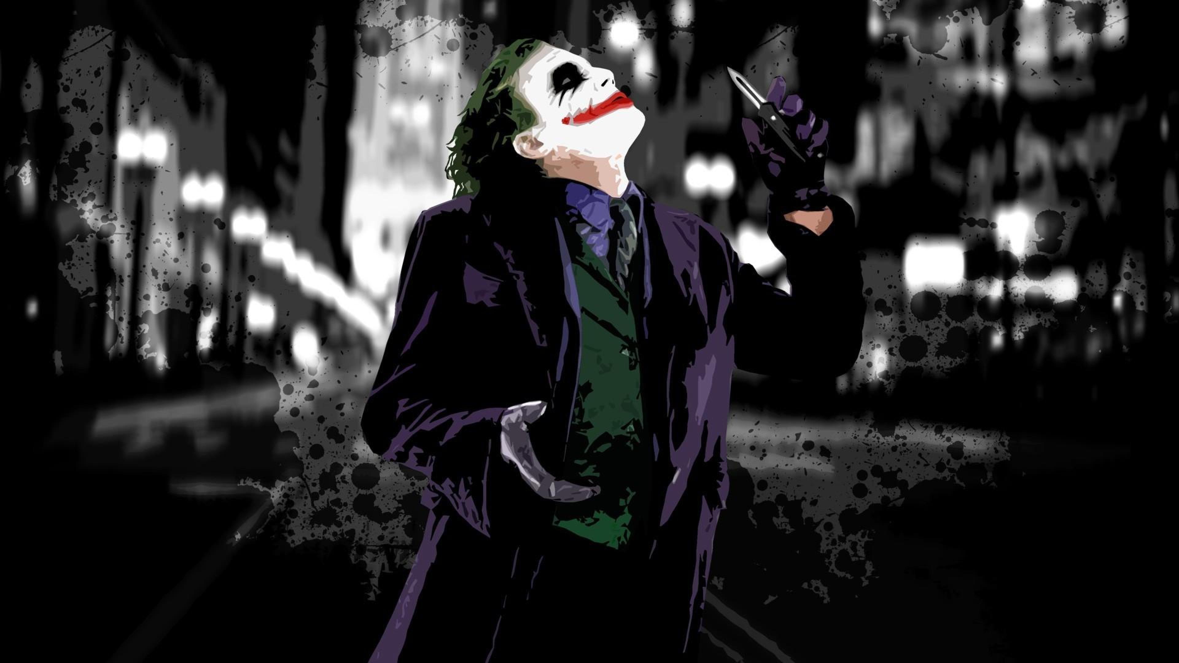 Dark Knight Joker Wallpaper Widescreen Hd Resolution 3840x2160 :  