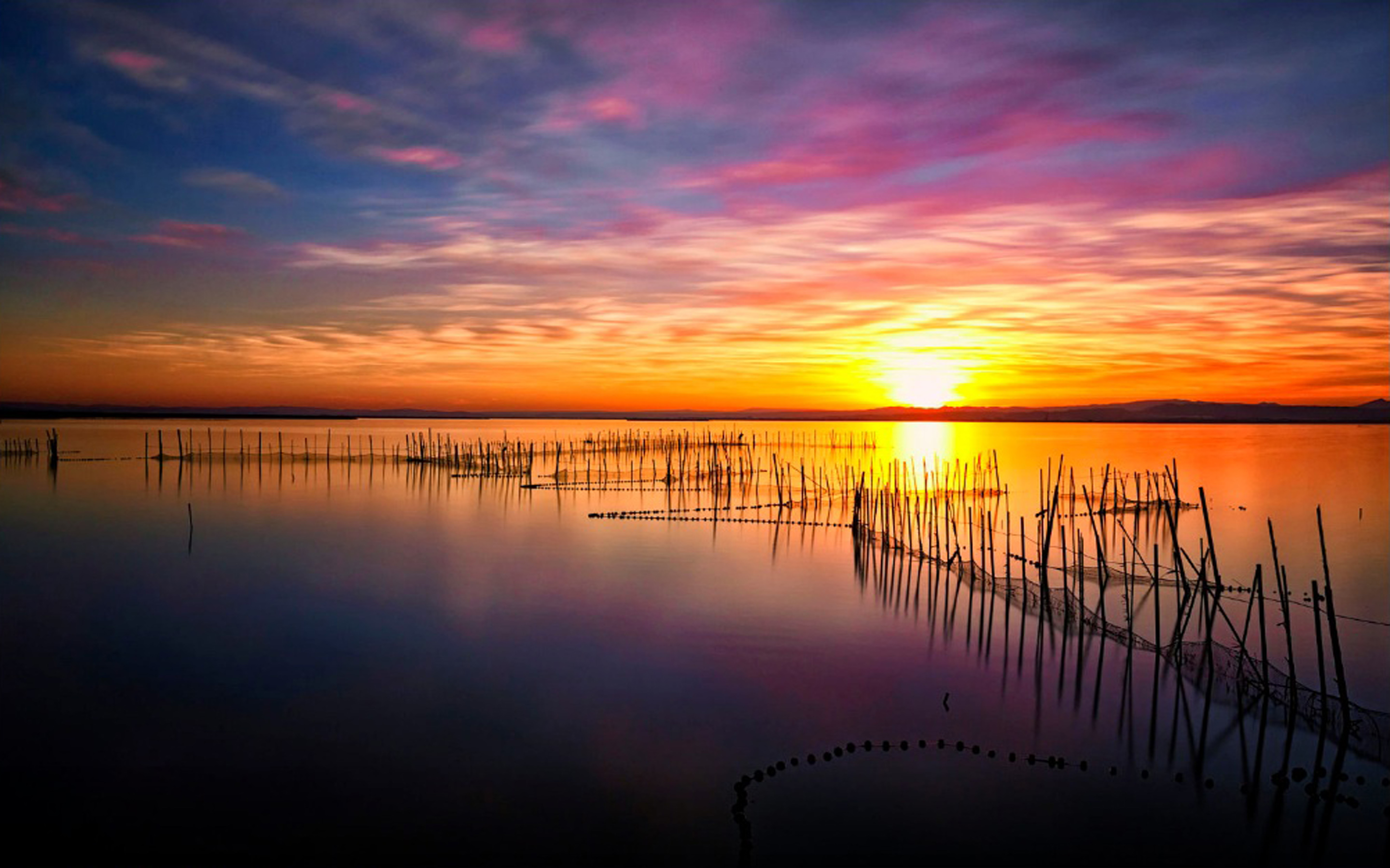 Magical Sunset Albufera Lake Hd Wallpaper Download For Mobile