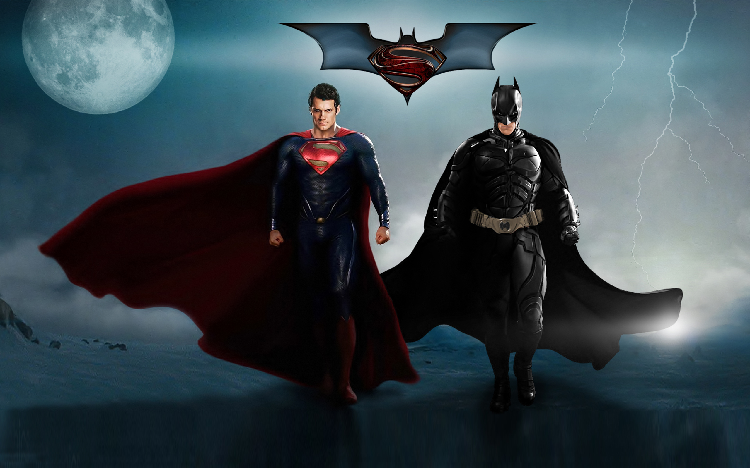 Superman & Batman Desktop Wallpaper Hd Resolution 2560x1600 :  