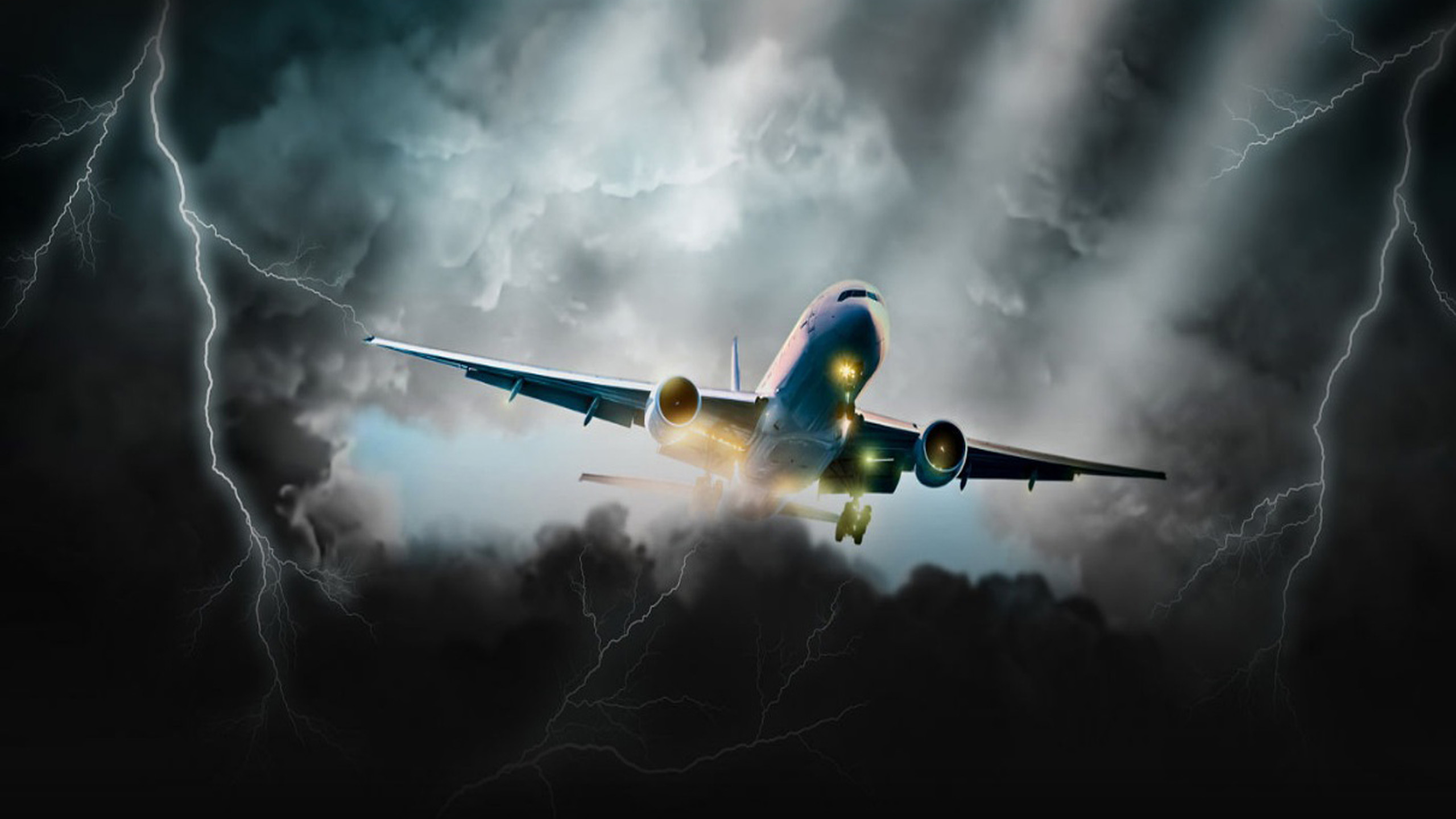 Aviation Dark Storm Clouds, Lightning Art Hd Wallpaper : Wallpapers13.com
