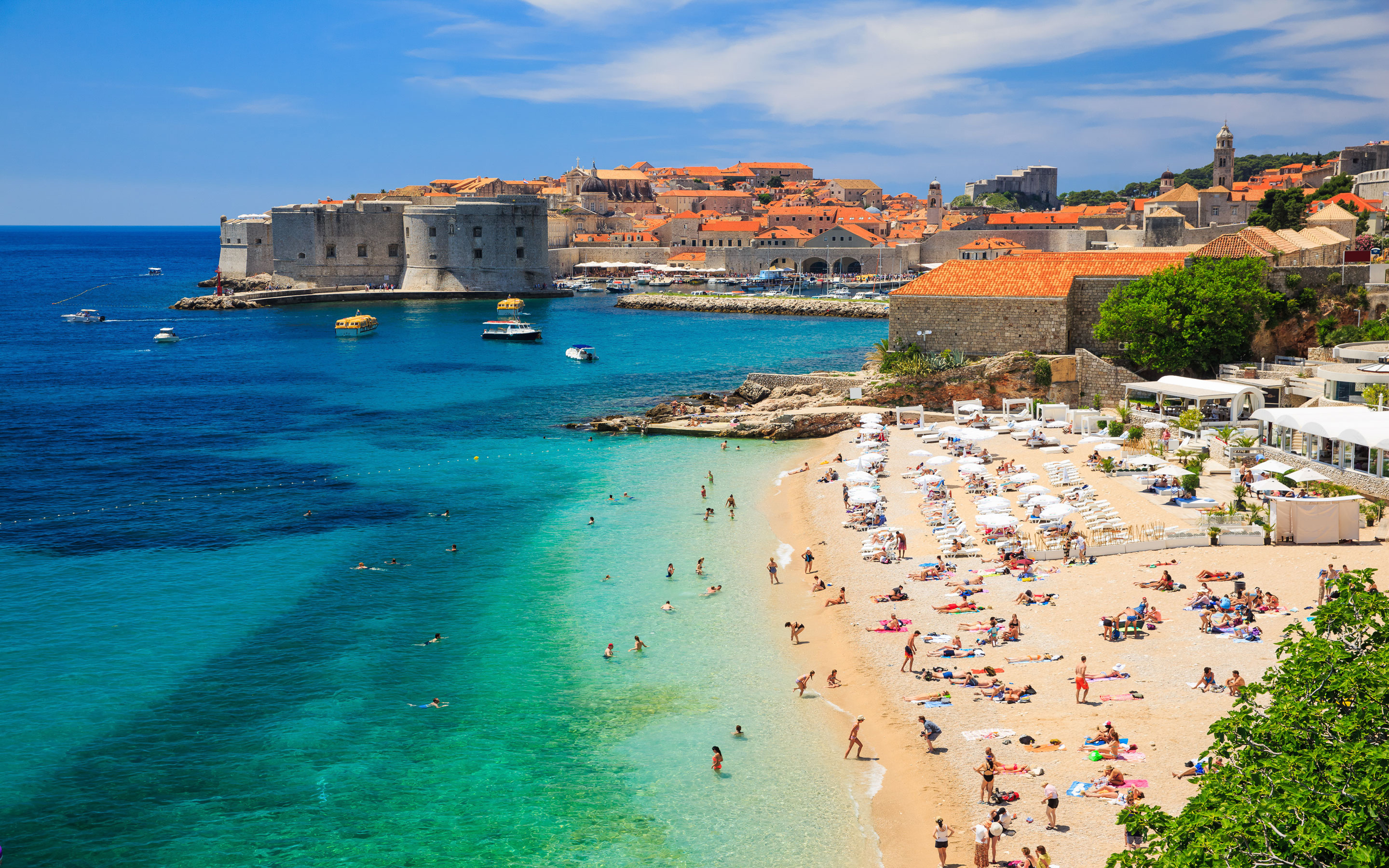 Banje Beach Dubrovnik Croatia Beautiful Beach Hd Wallpaper Download :  