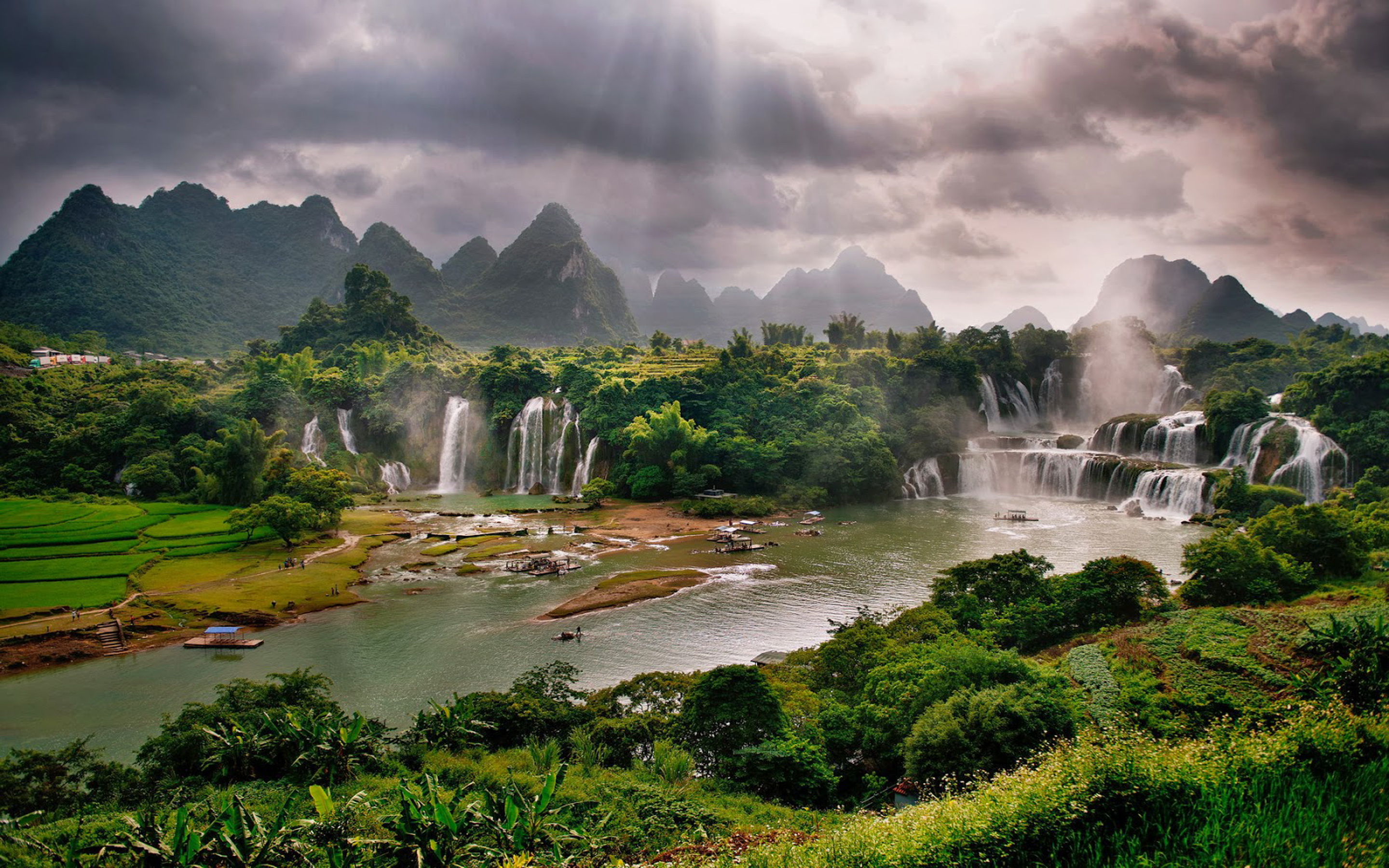Detian Waterfall, Daxin County, Guangxi, China) Desktop Wallpaper Hd