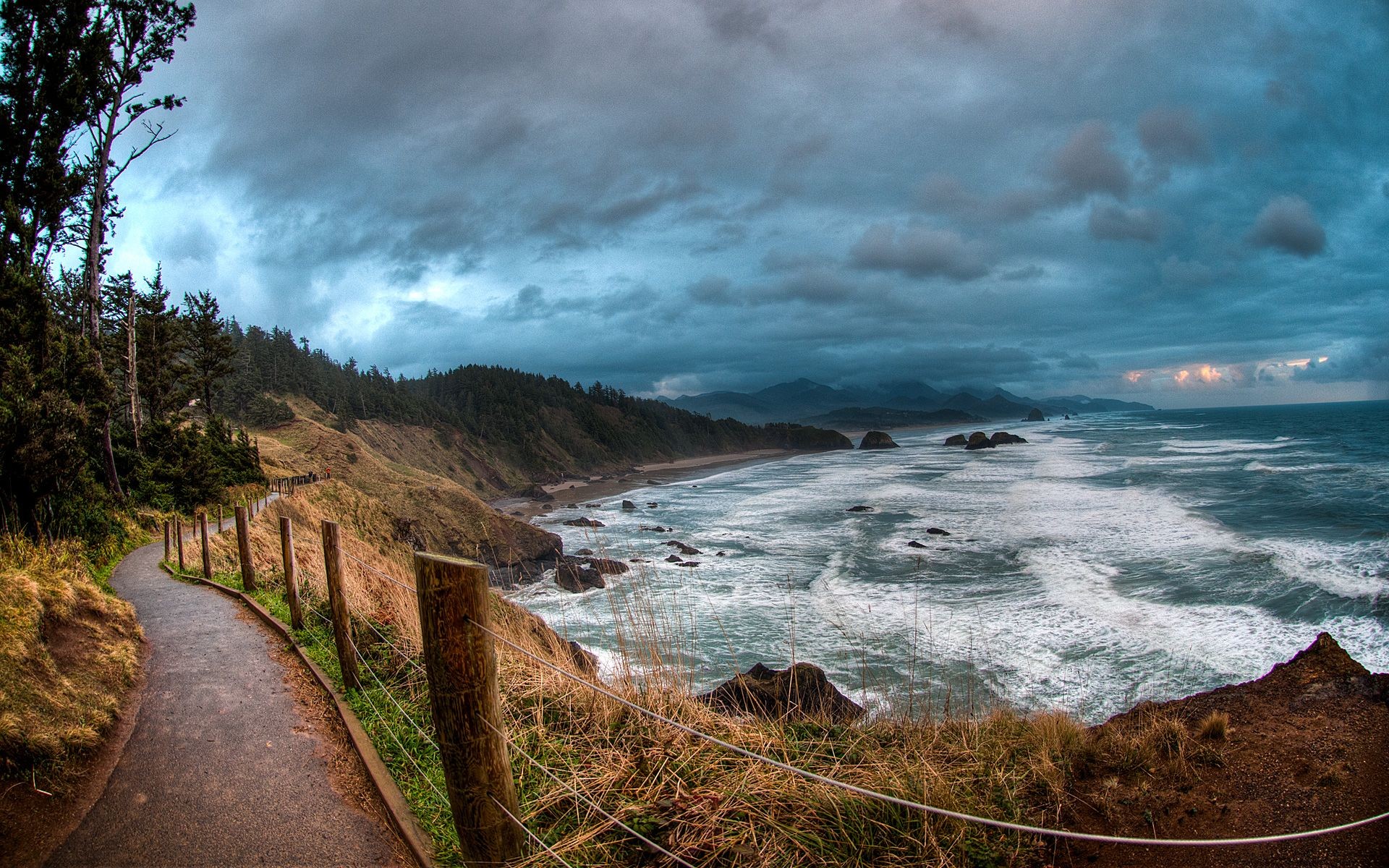 Sea Coast Path Near Ocean Ecola State Park Oregon 1920x1200