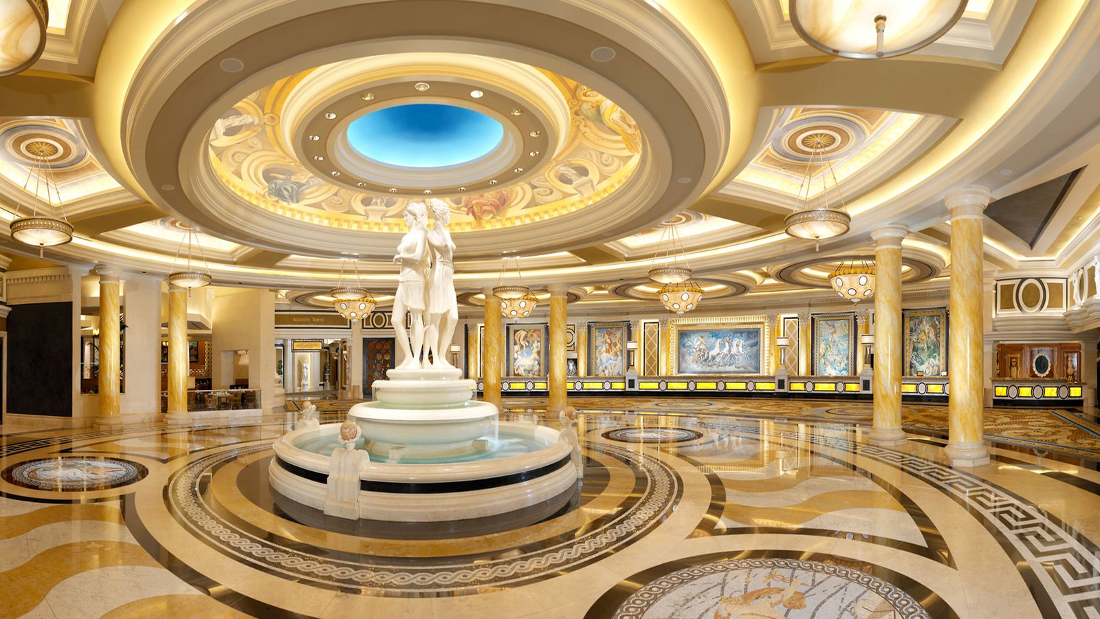 Caesars Palace Indoor Interior Mosaic Sculpture Paintings Desktop