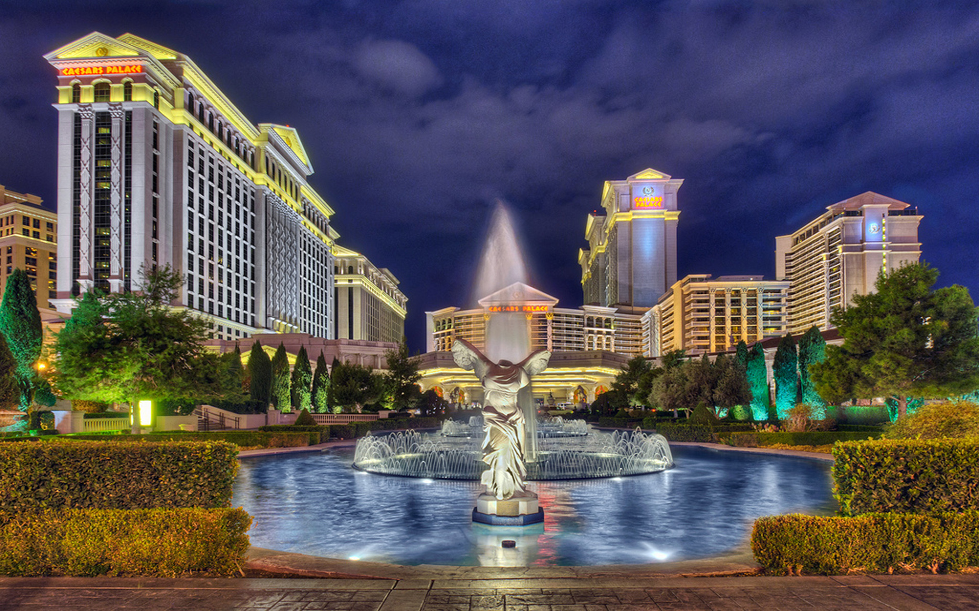Hotel Caesars Palace With Fountain, Las Vegas Nevada North America Hd