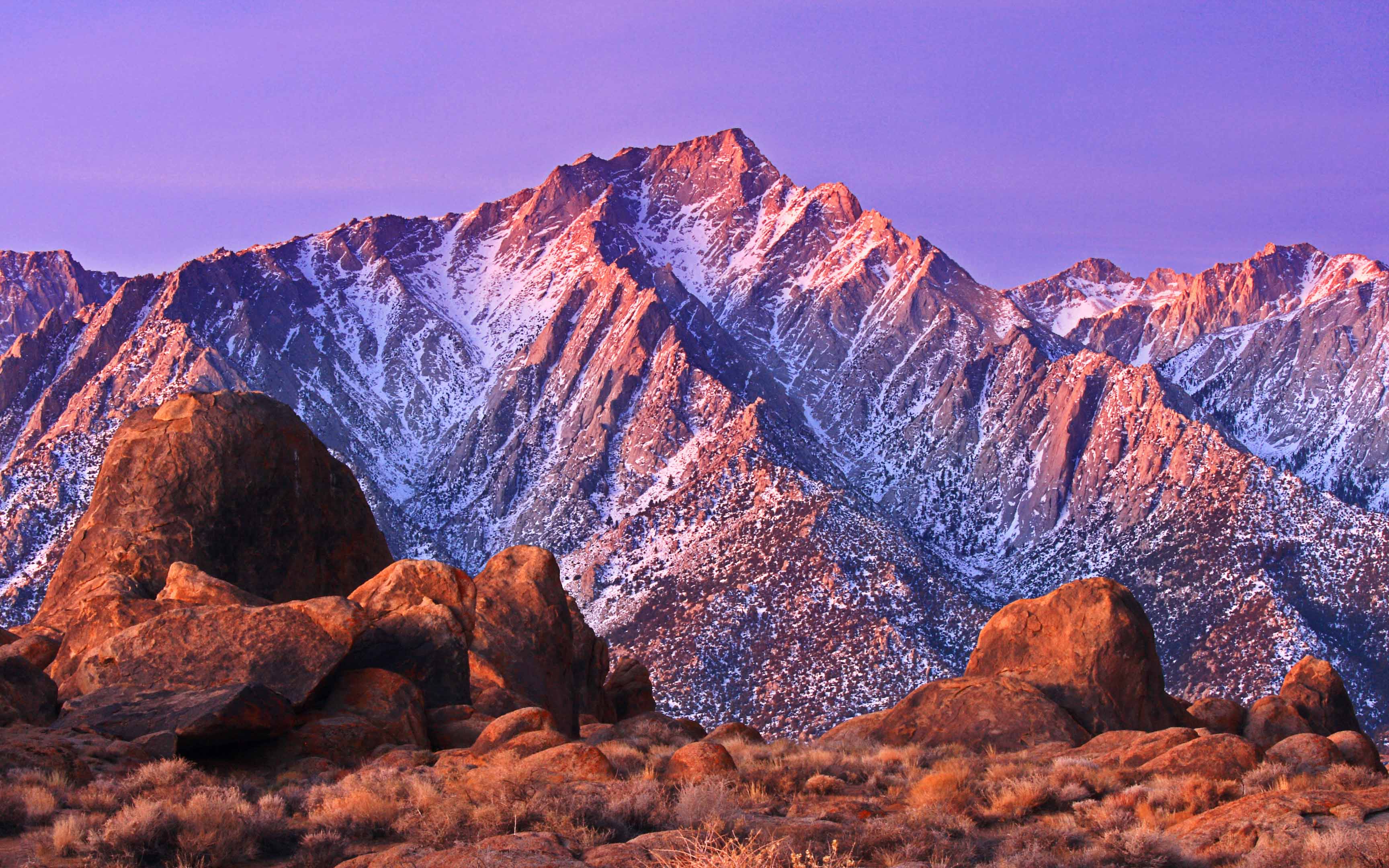 Rocky Mountains Covered With Snow Alabama Hills With Sierra Nevada