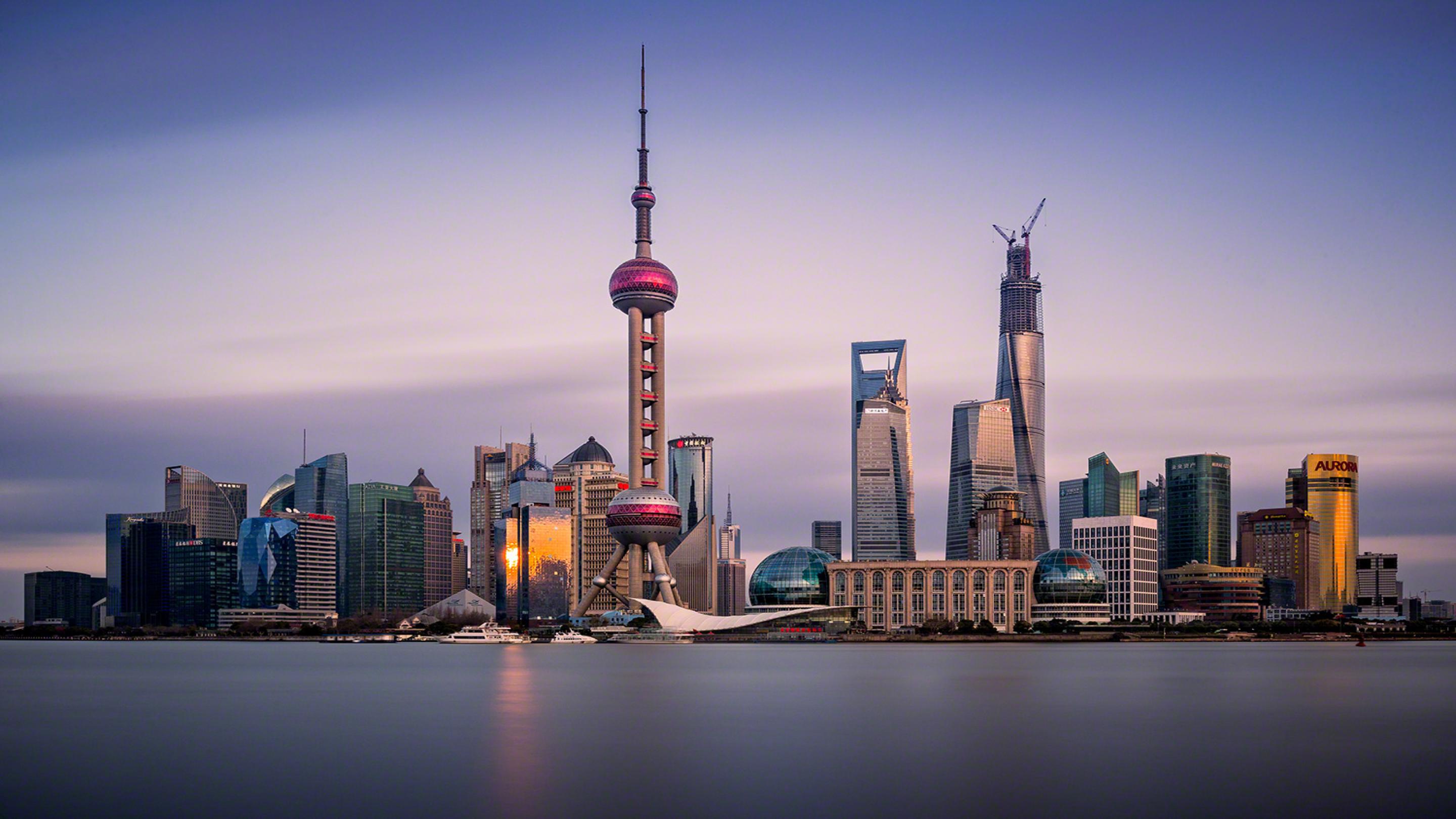 Shanghai Skyline Modern And Oriental Pearl Tv Tower Desktop Wallpaper Hd x16 Wallpapers13 Com