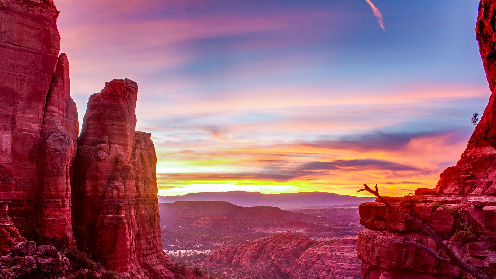 Sunset Cathedral Rock Sedona Arizona Desktop Hd Wallpaper For Mobile