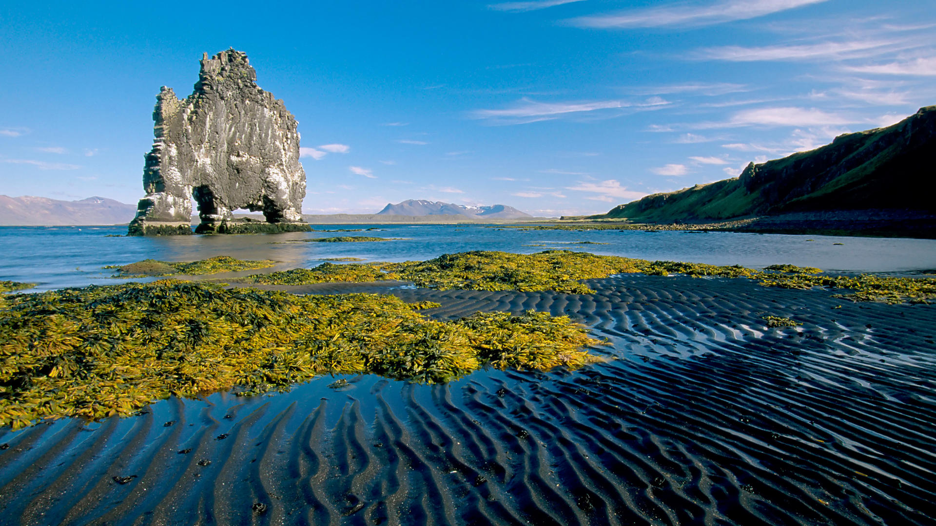 Iceland Nature Sea Coast Sea Beach Indication Greener ...