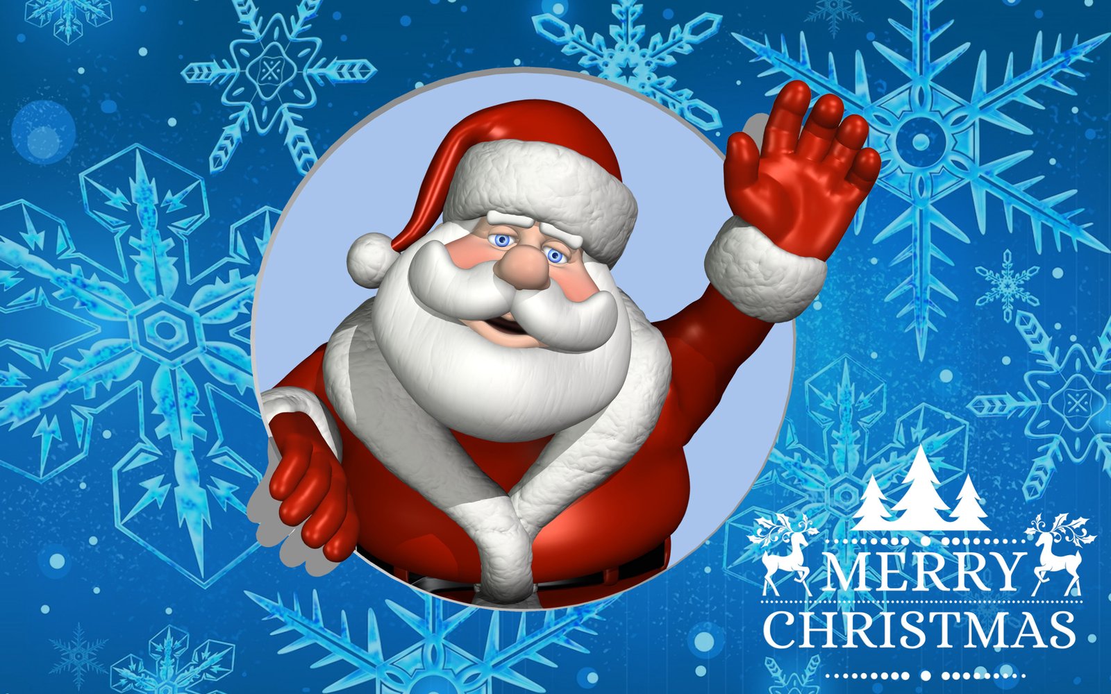 Merry Christmas Greeting Card With Santa Claus Desktop Backgrounds