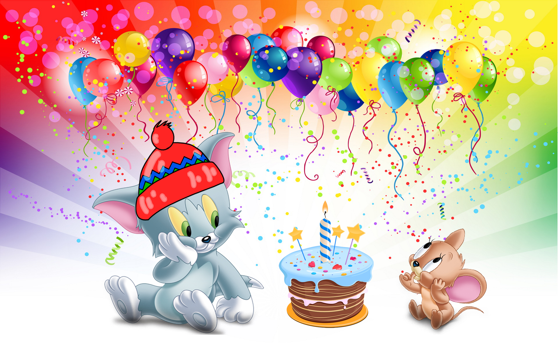 Tom-And-Jerry-first-birthday-cake-Desktop-HD-Wallpaper-for-Mobile-phones-Ta...