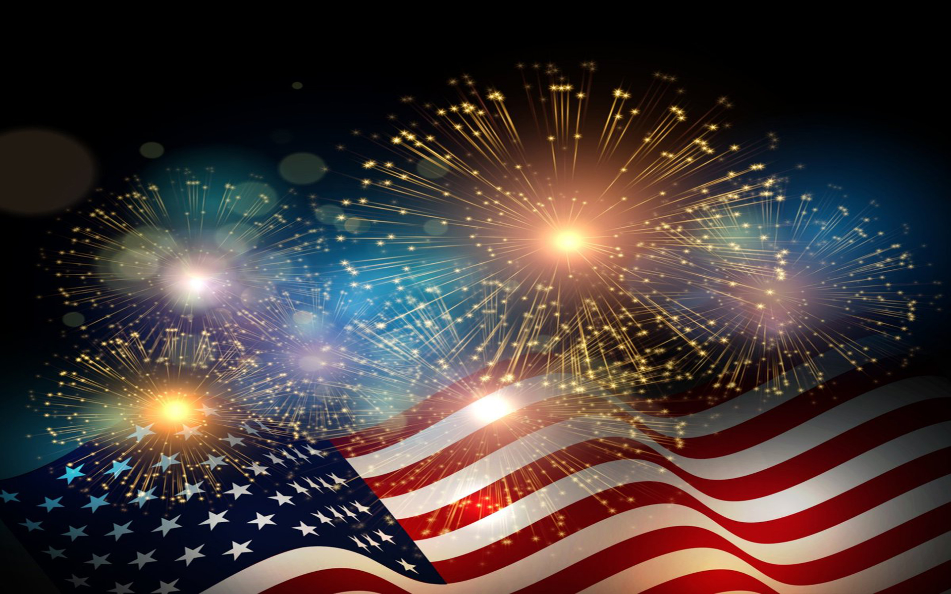 American Flag Fireworks Independence Day Celebrations 4 July Wallpaper Hd  1920x1200 : 