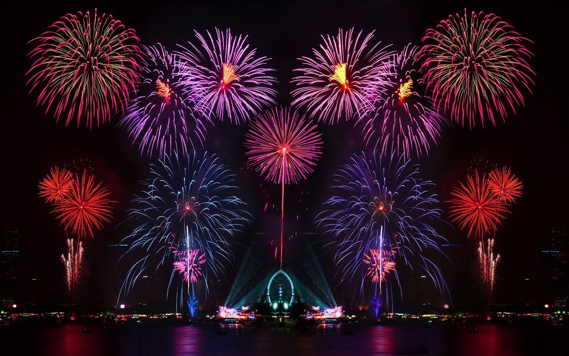 Happy New Year New Years Eve Fireworks In Australia Desktop Wallpaper