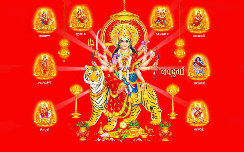 Maa Nav Durga Photo And Hd Wallpaper For Desktop 1920x1200 :  