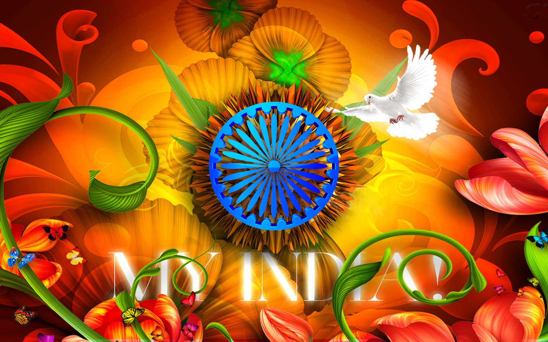 My India Independence Day Greeting Cards And Hd Wallpaper 1920x1200 :  
