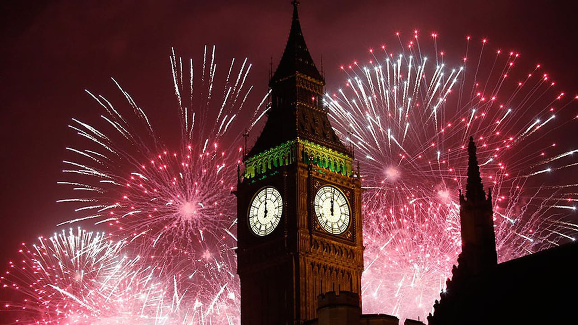New Years Eve Fireworks In London Big Ben Clock In London Desktop Hd