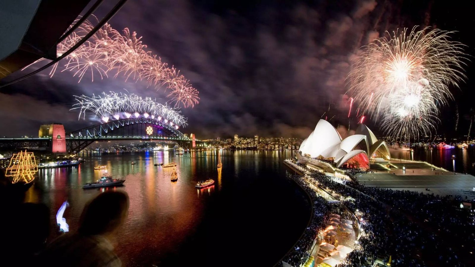 New Year&#039;s Evein Sydney Australia Opera House Celebration Fireworks Full Hd Wallpapers 1920×1080