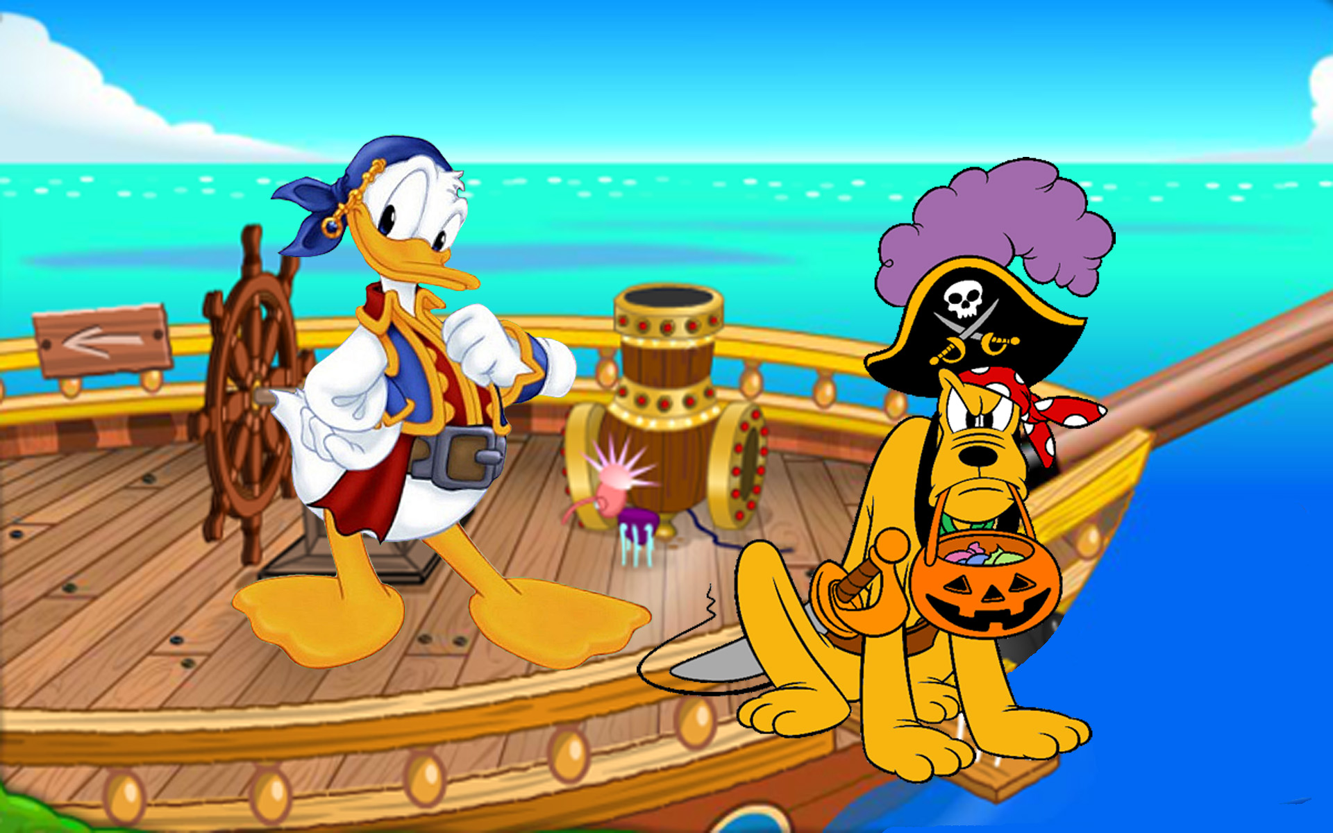 Cartoon Donald Duck And Pluto In A New Adventure As Pirates Hd