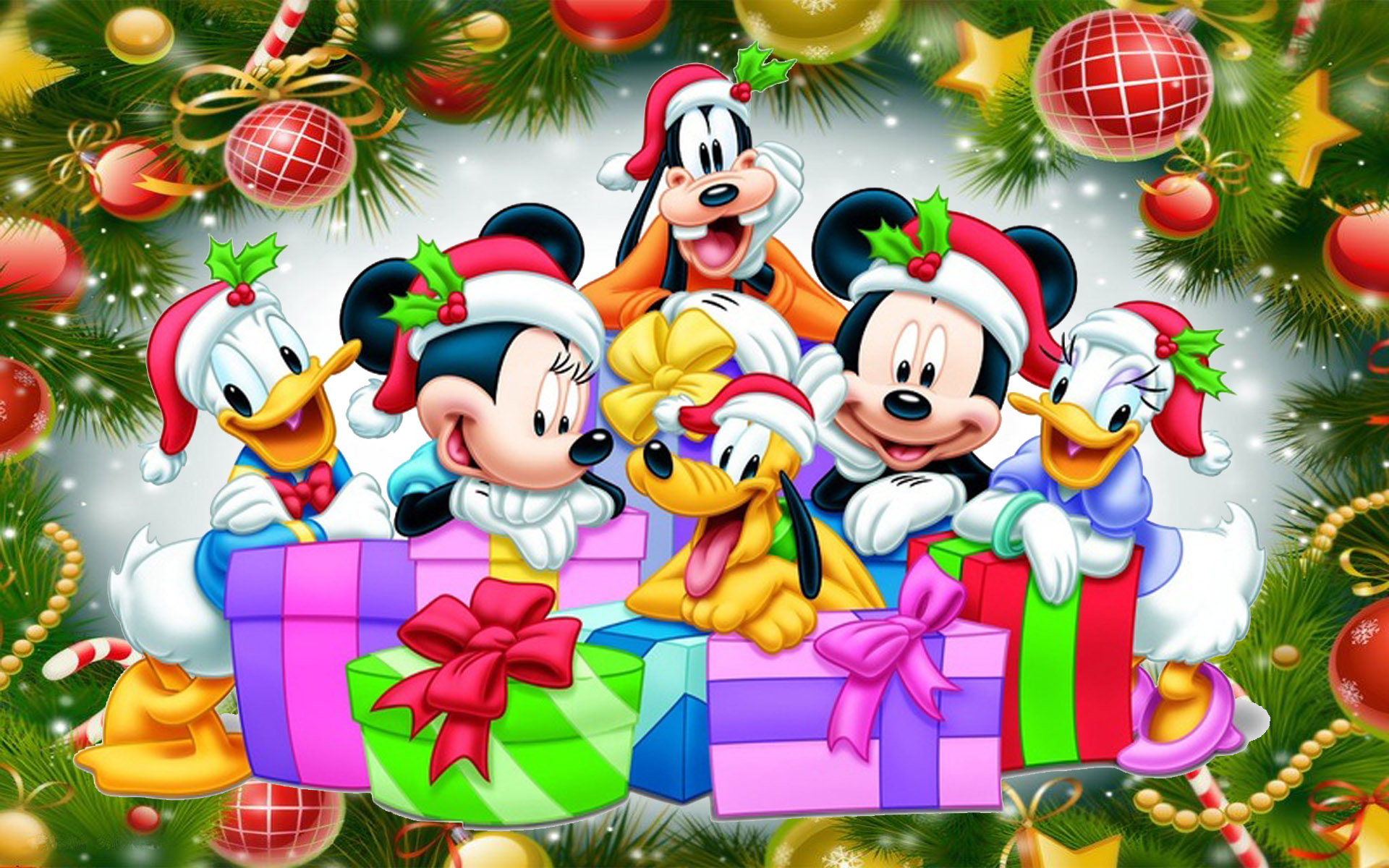 Merry Christmas Than Mickey And Friends Desktop Hd Wallpaper For Pc