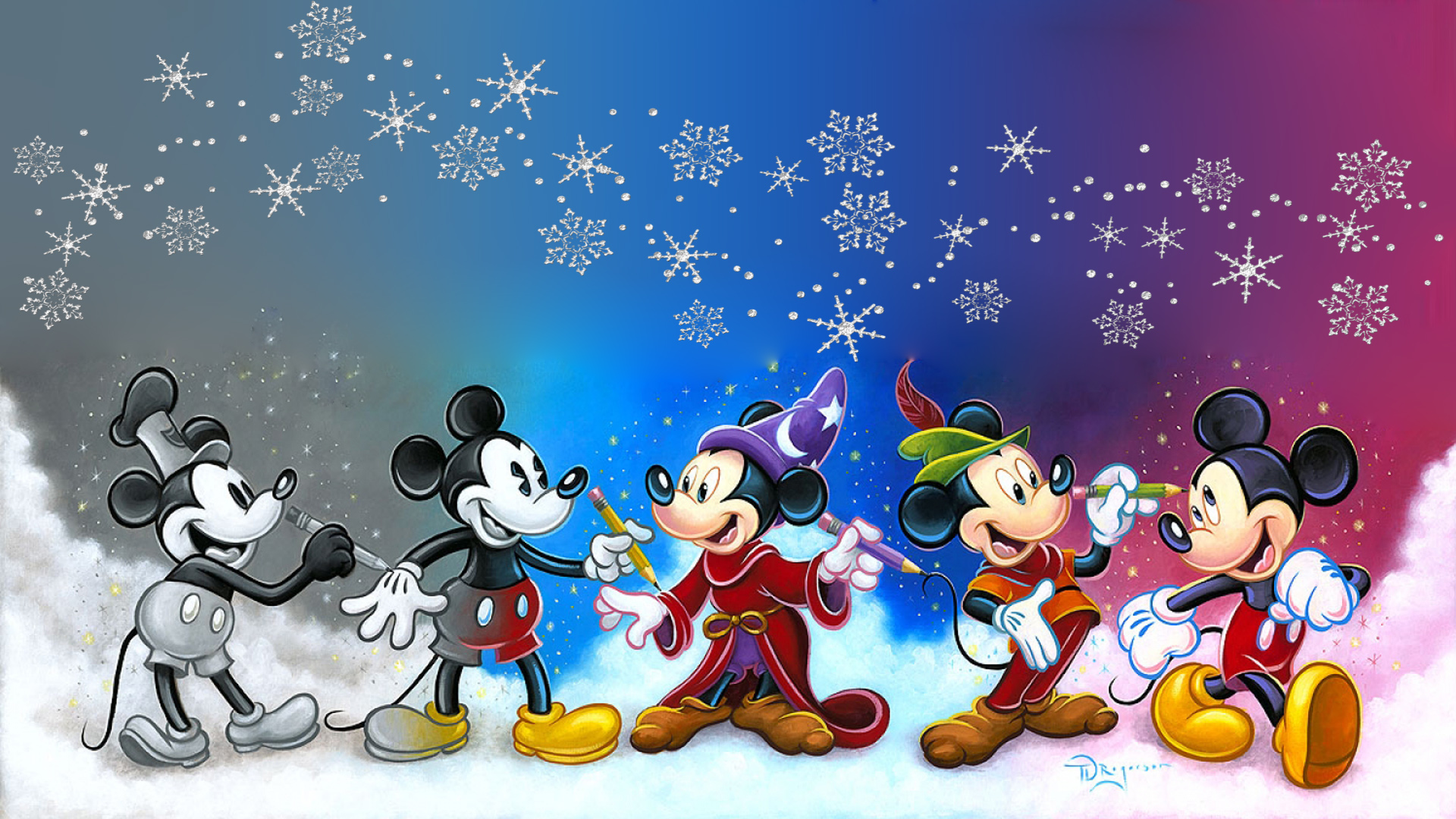Mickey Mouse Cartoons Art Cinemascopic Desktop Wallpaper Hd High Resolution  1920x1080 : 