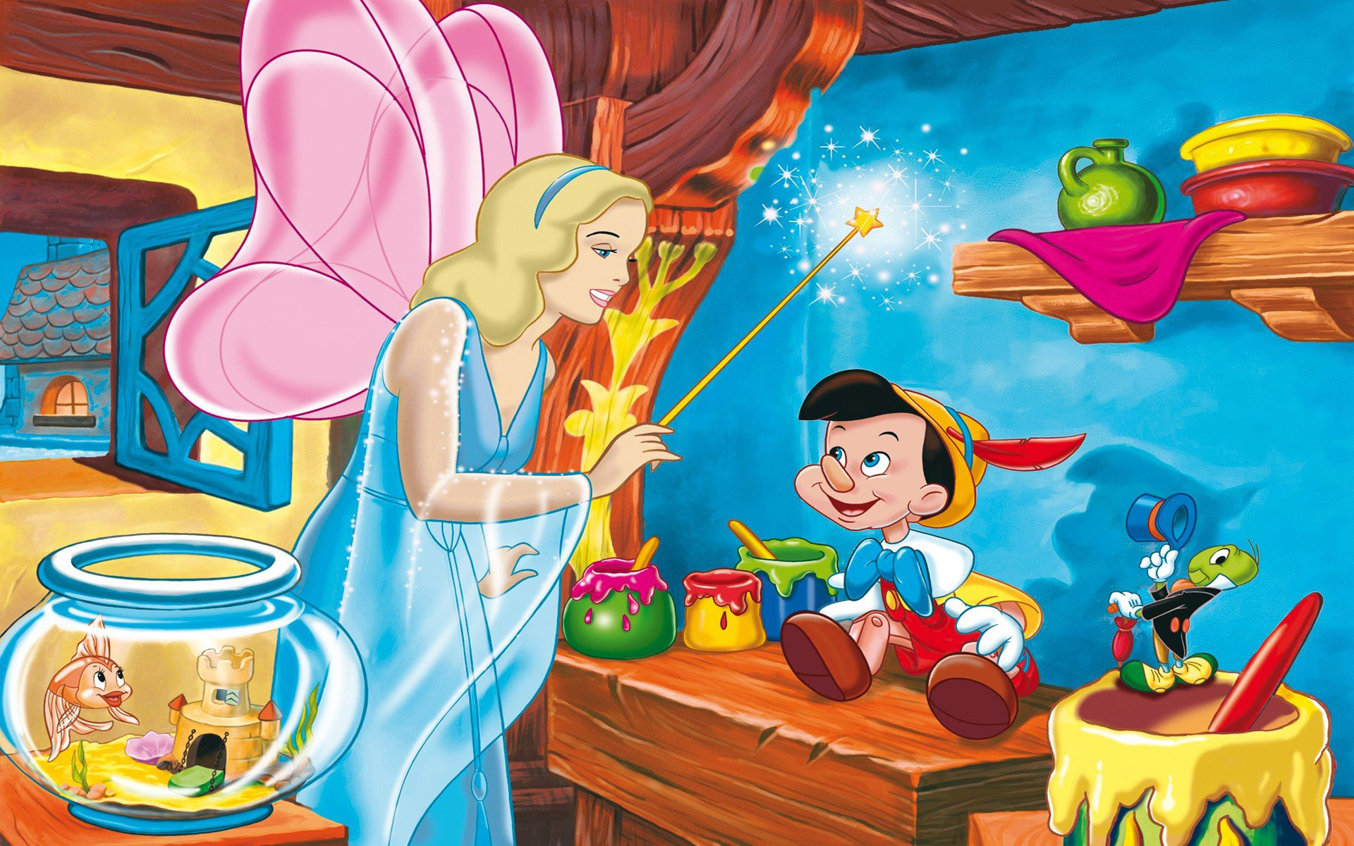 Pinocchio Jiminy Cricket And Fairy Cartoon Comedy Art Photos With High