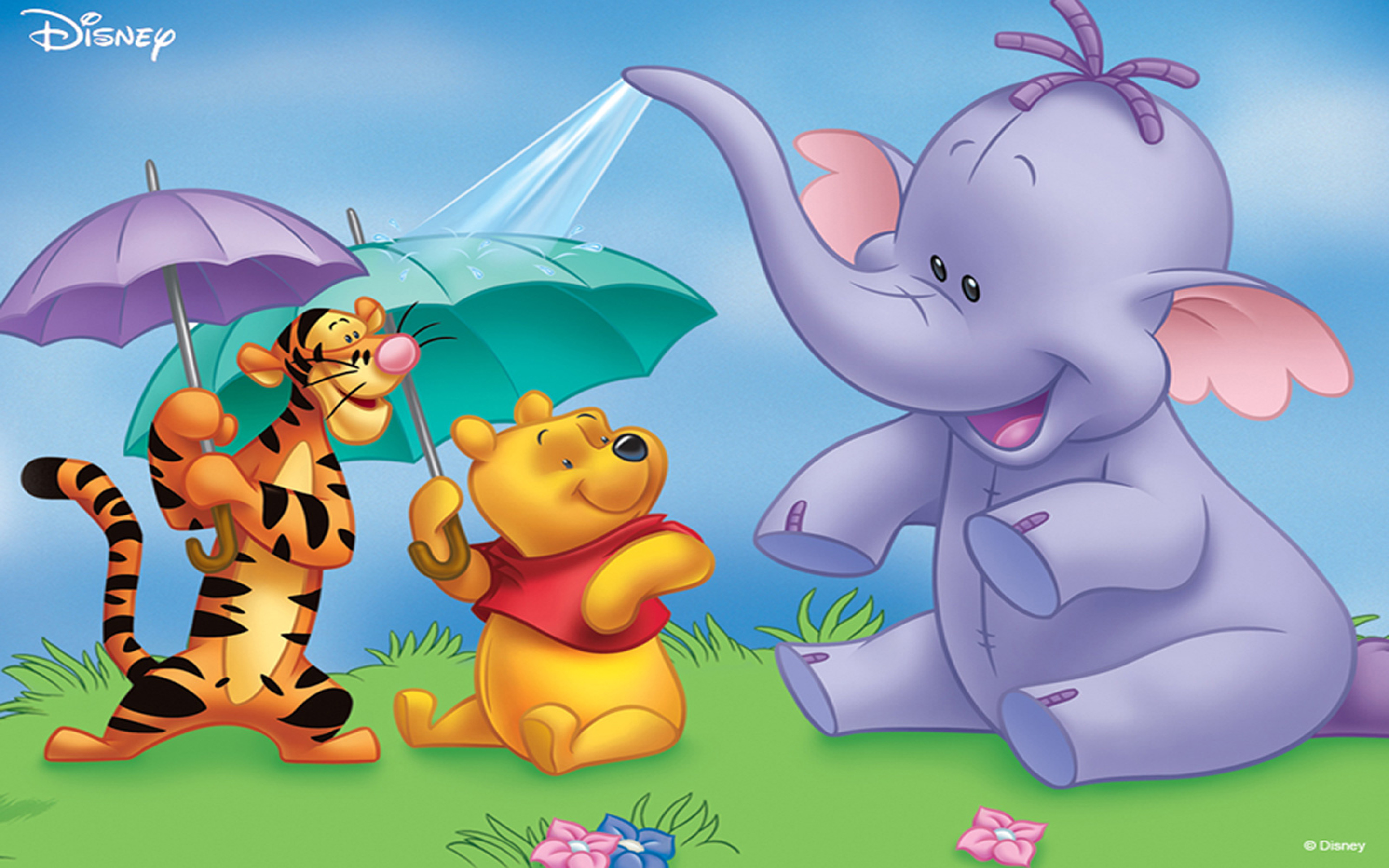 Heffalump Winnie The Pooh And Tigger Cartoon Umbrellas Desktop