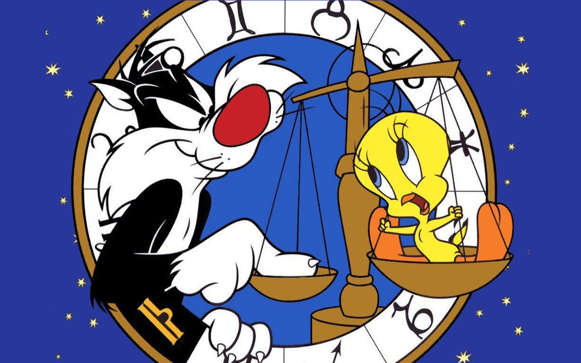 Libra Looney Tunes Sylvester Tweety Horoscope Astrology Sticker Vending Decal