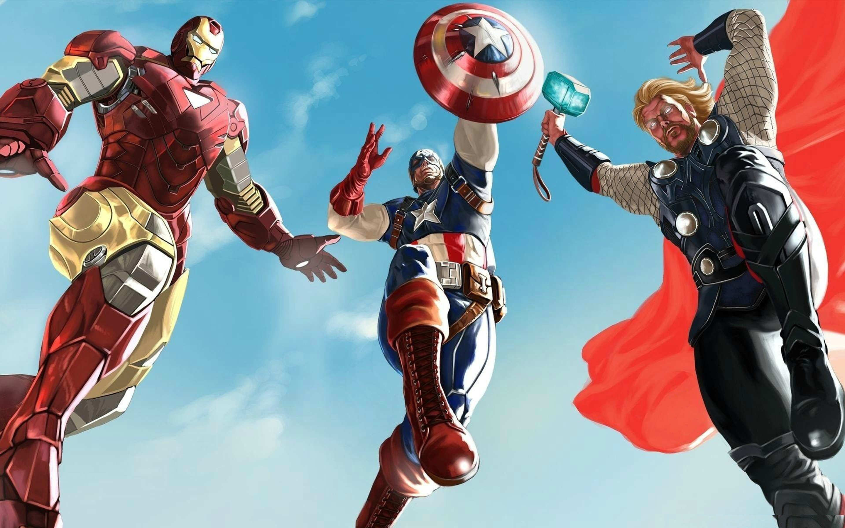 The Avengers Iron Man Captain America And Thor Desktop Wallpaper Hd Free  Download 2880x1800 : 