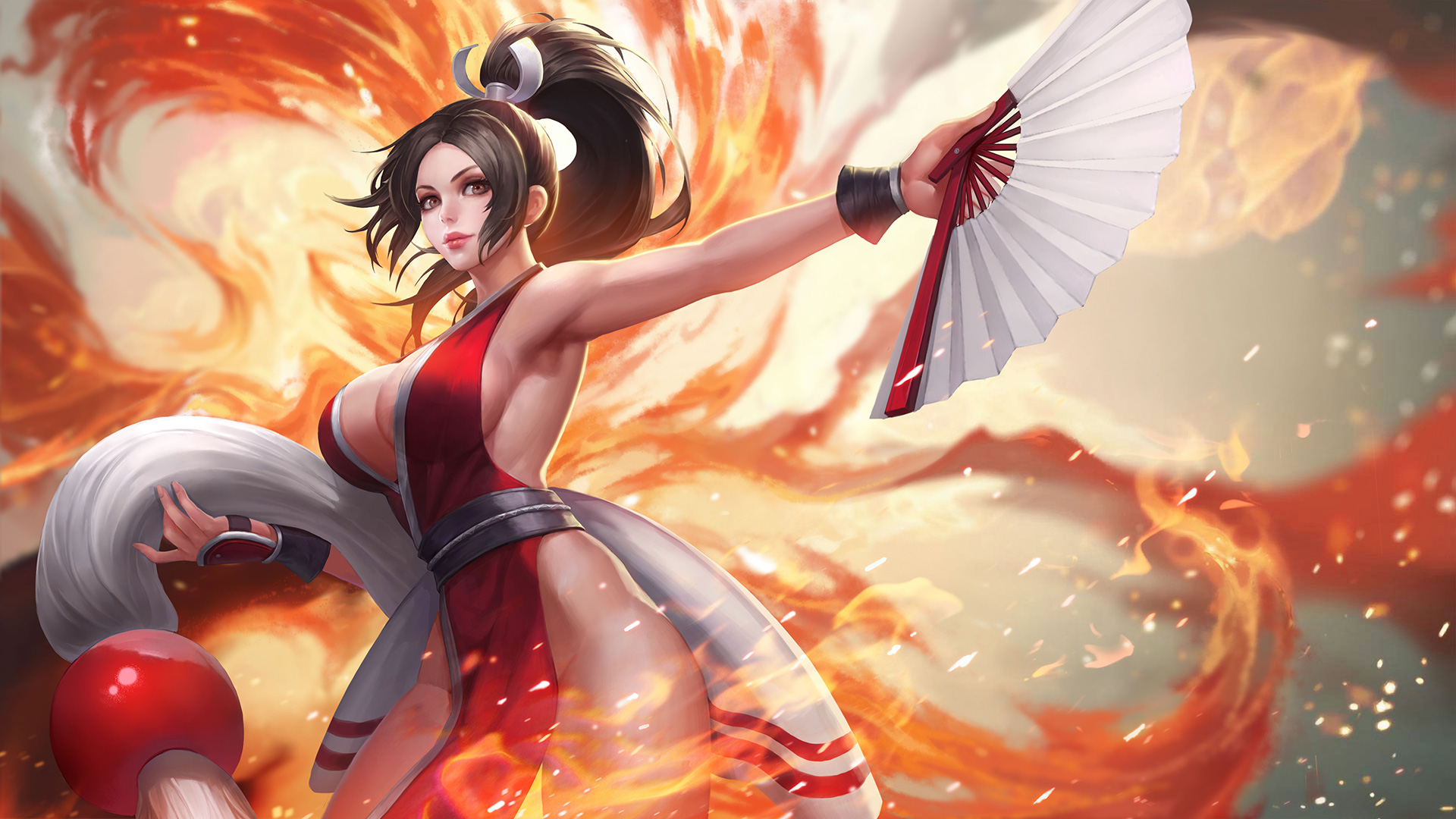 King Of Glory Mai Shiranui Dancing With Fan Formidable Weapon Made Steel  Spokes Top And Bottom Rigid And Sharp As A Razor Hd Wallpaper For Desktop  1920x1080 : 
