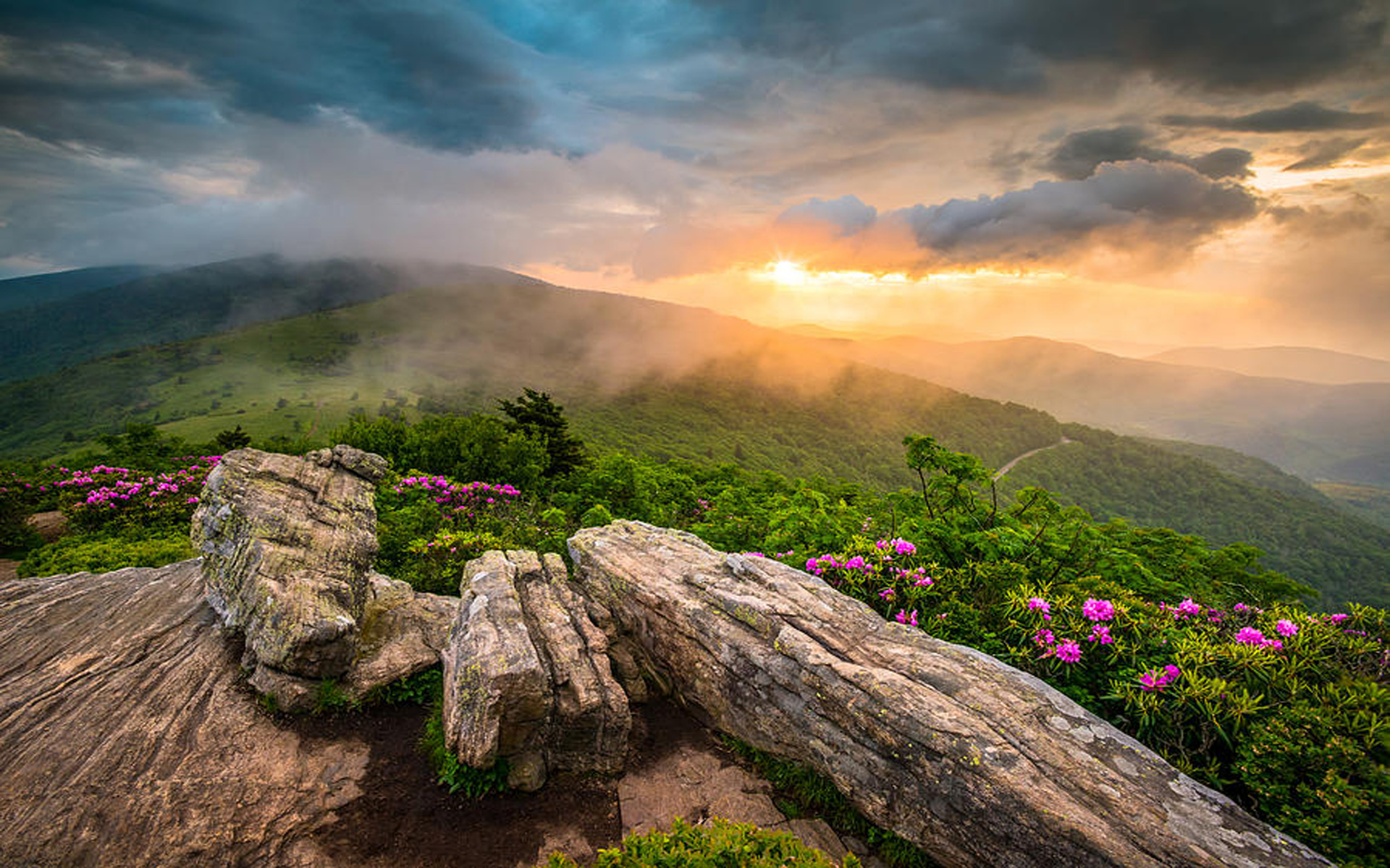 Appalachian Mountains Tennessee Sunset Landscape 