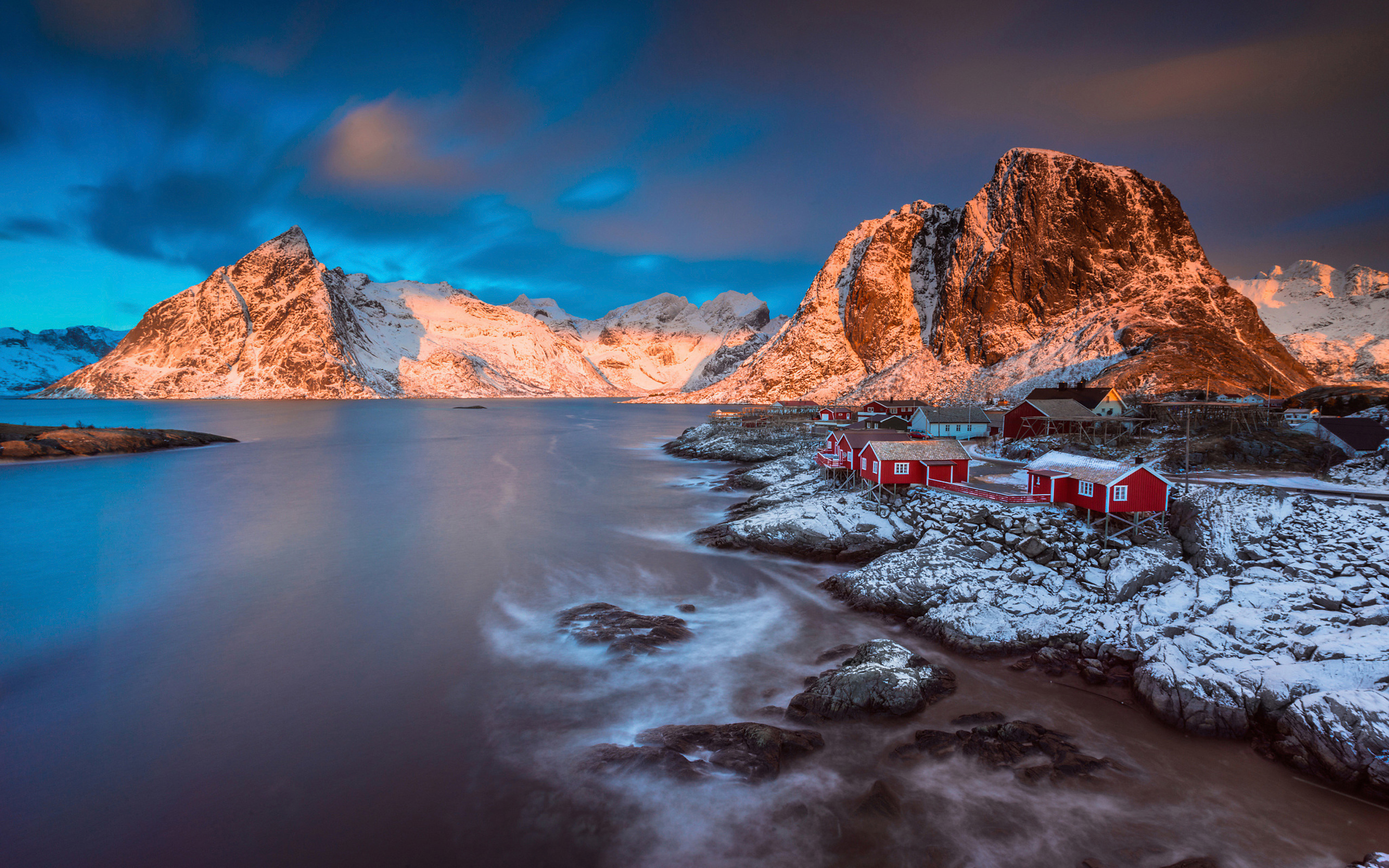 Norway Winter Morning Lofoten Islands Archipelago Moskenes Landscape Wallpaper Hd 2560x1600 Wallpapers13 Com