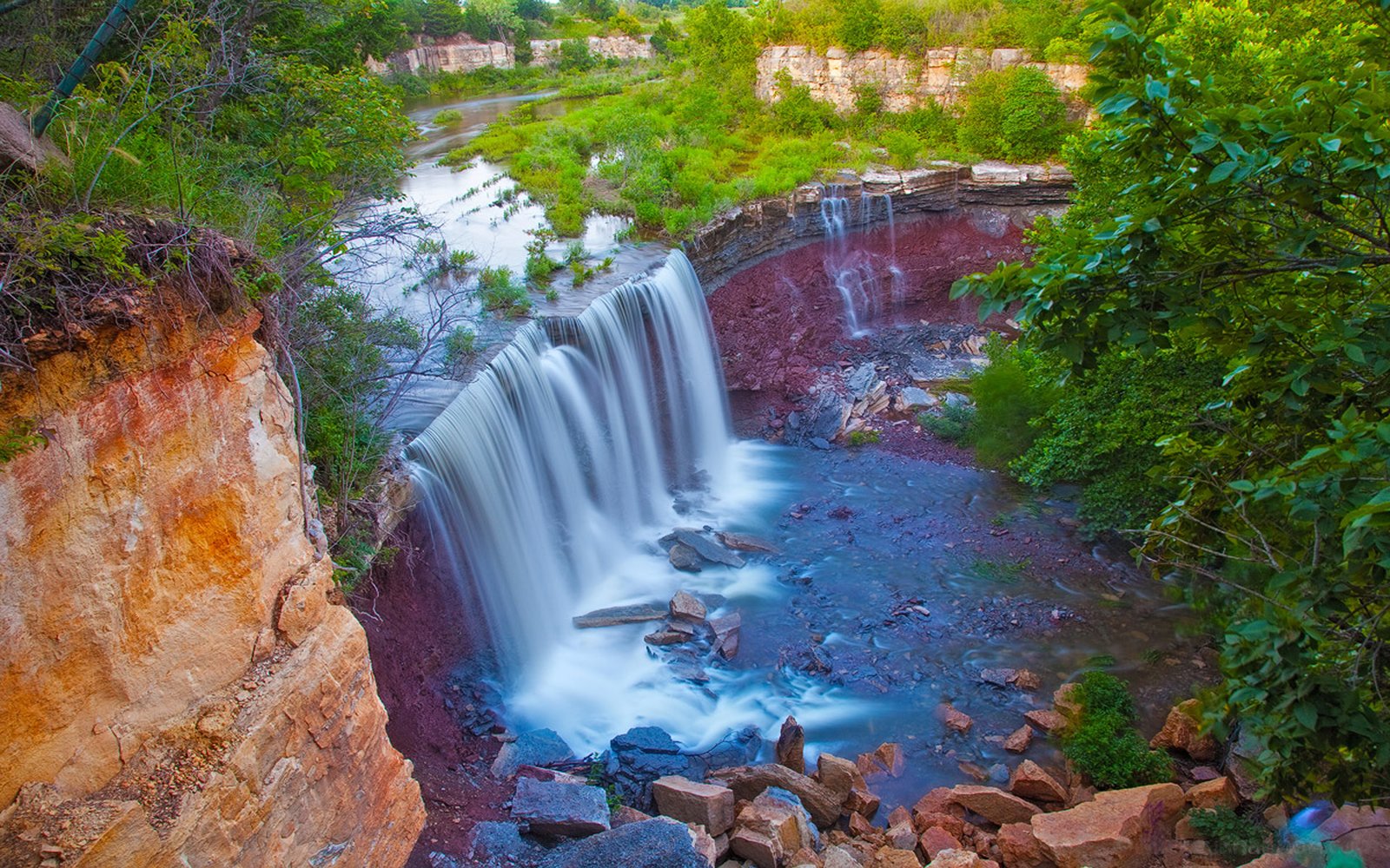 Cowley Falls Cowley State Fishing Lake County Kansas Wallpaper Hd For