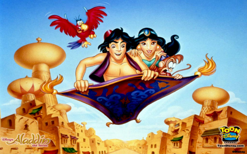 Aladdin Jasmina And Parrot Lago Cartoon Movie Animated Hd Wallpaper  2560x1600 : 