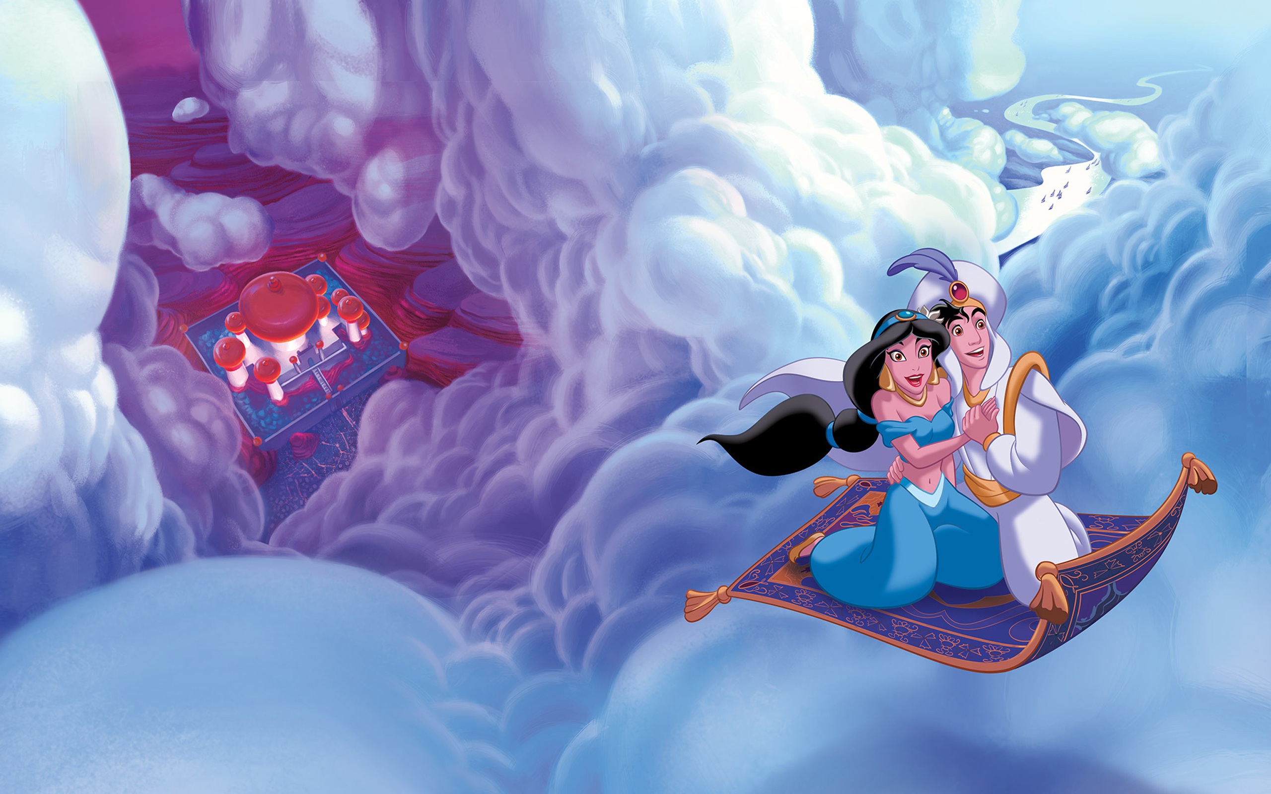 Alladdin And Jasmine Flying Magical Carpet Desktop Hd Wallpaper 2560x1600.