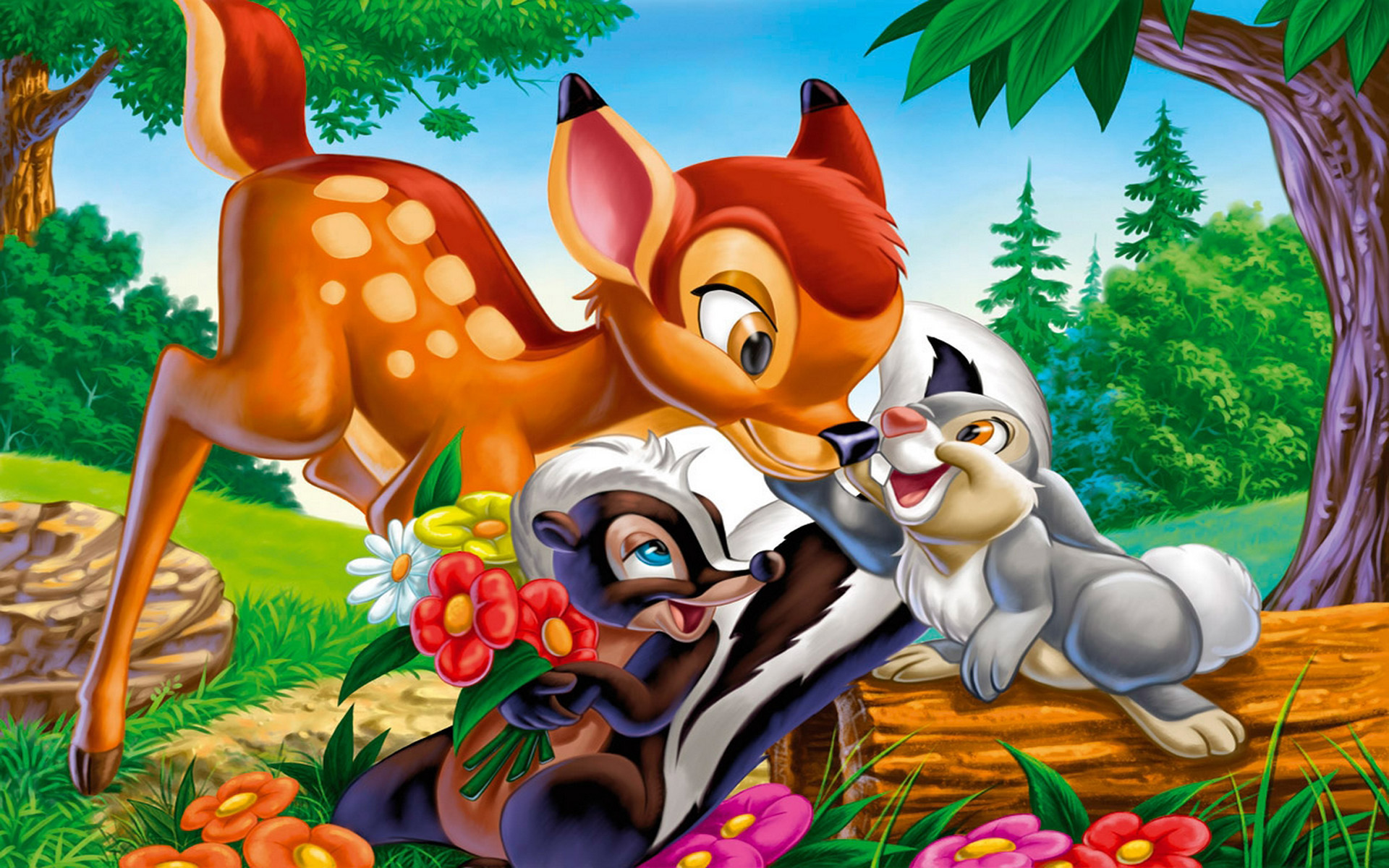 Bambi Thumper And Flower Cartoons Character From Disneys Im Erofound