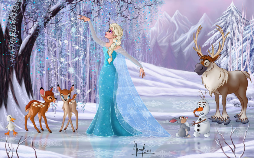 Bambi And Friends Winter Magic Snow Queen Hd Wallpaper For The Desktop  3840x2400 : 