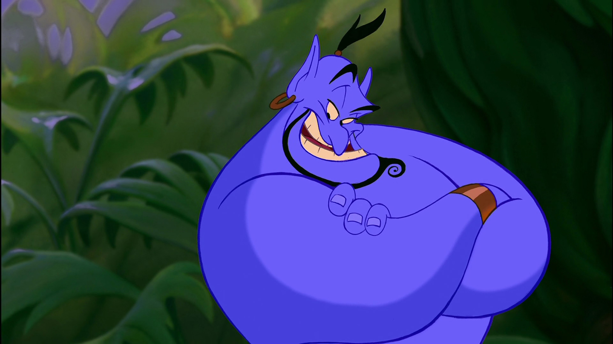 Genie From Aladdin And Magic Lamp Disney Movie 2560x1440.