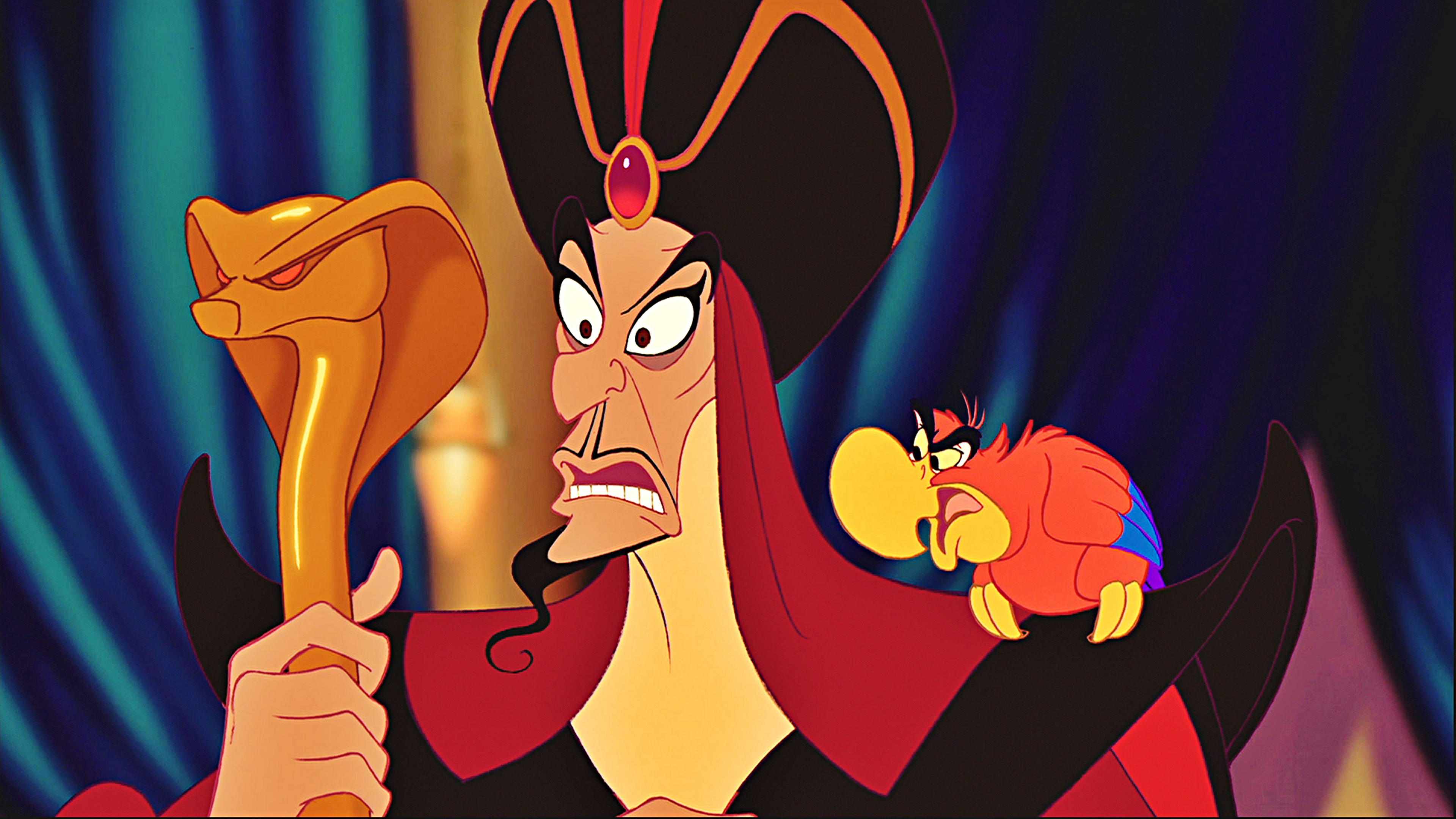 Jafar And Parrot Lago Walt Disney Characters Screencaps Hd Wallpaper