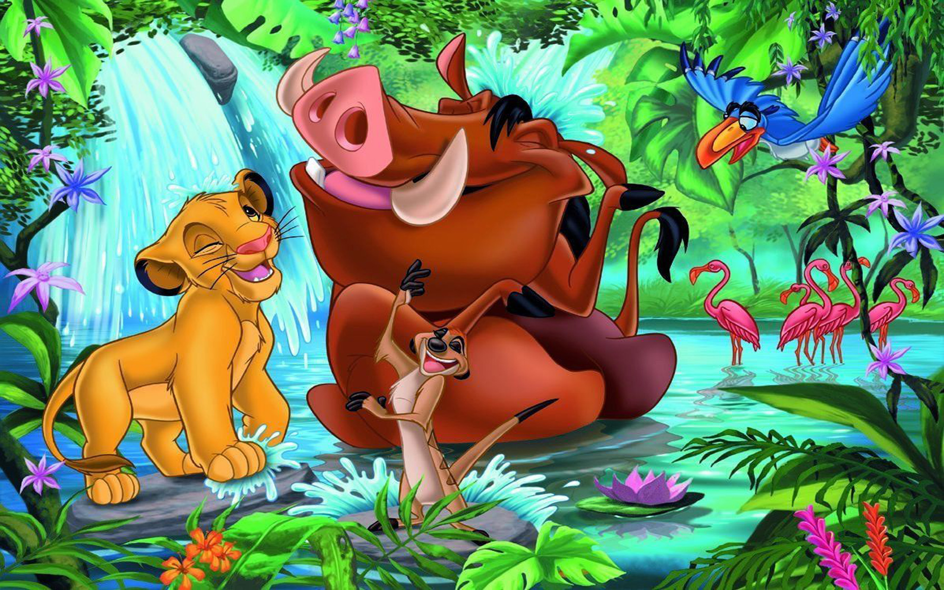 The Lion King Zazu Simba Timon And Pumbaa Cartoons Desktop Hd Wallpaper  1920x1200 : 