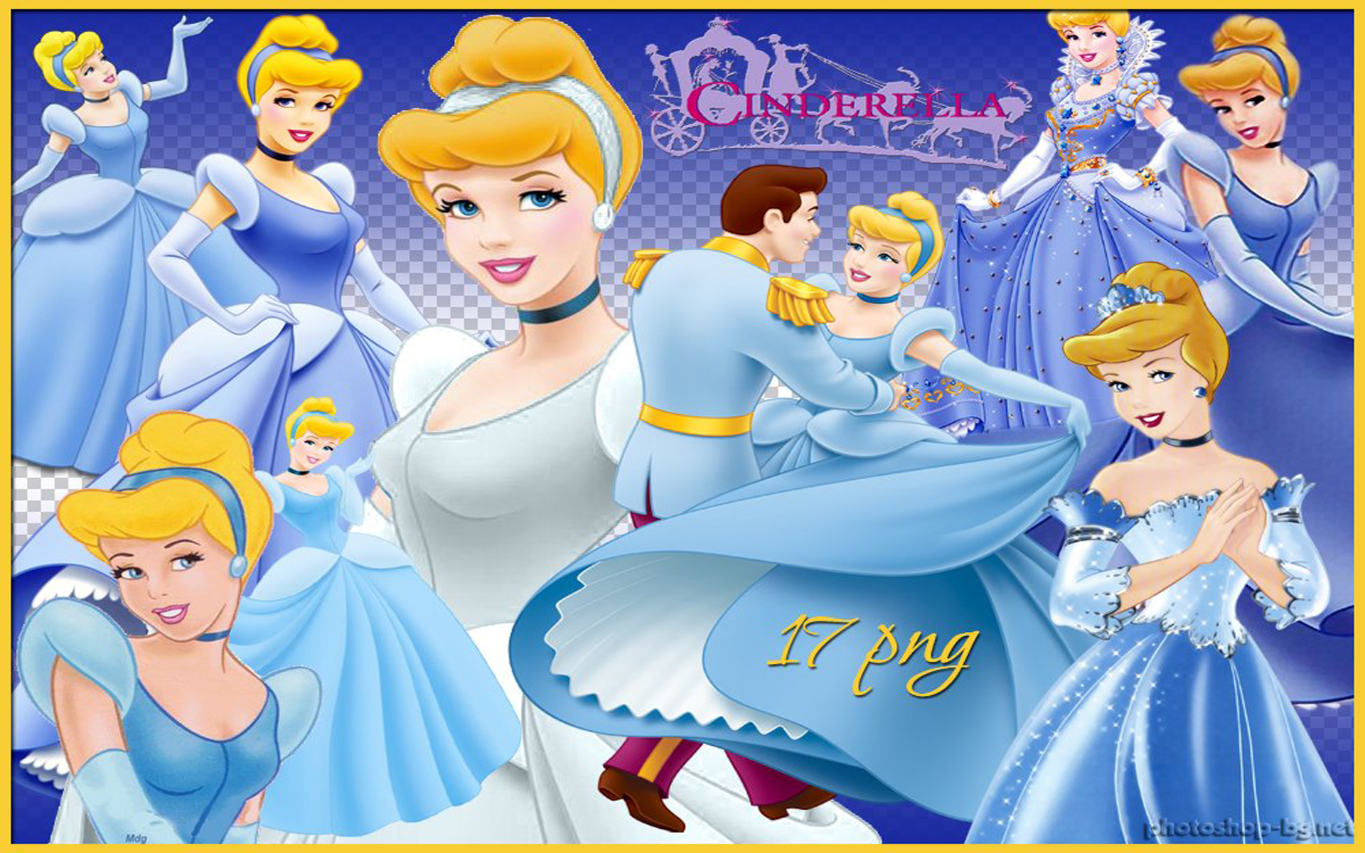 Cinderella Cartoon 17 Png Photos In One Desktop Hd Wallpaper For Pc ...