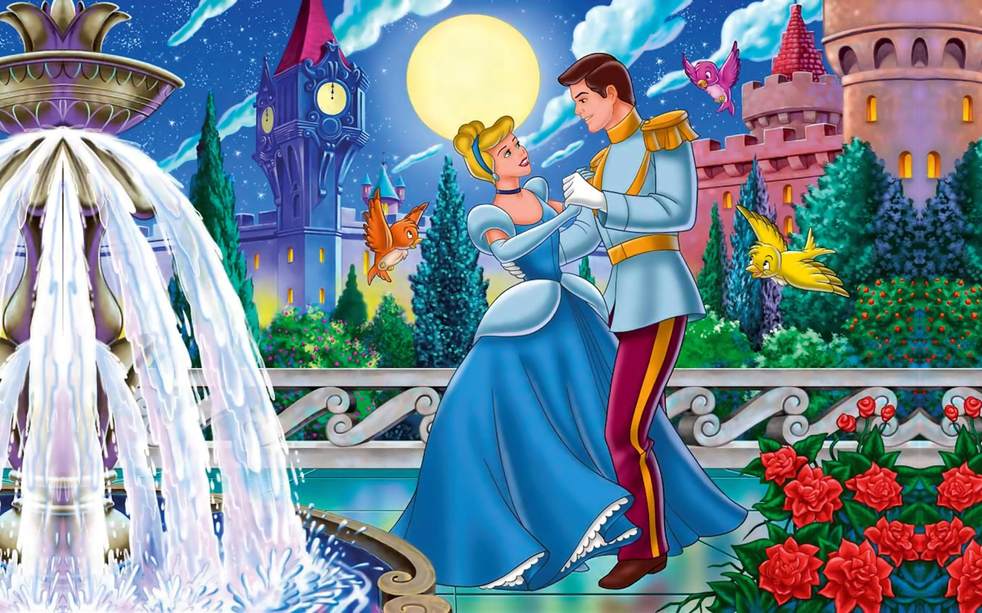 Dancing At Midnight Cinderella And Prince Charming Desktop Hd Wallpaper