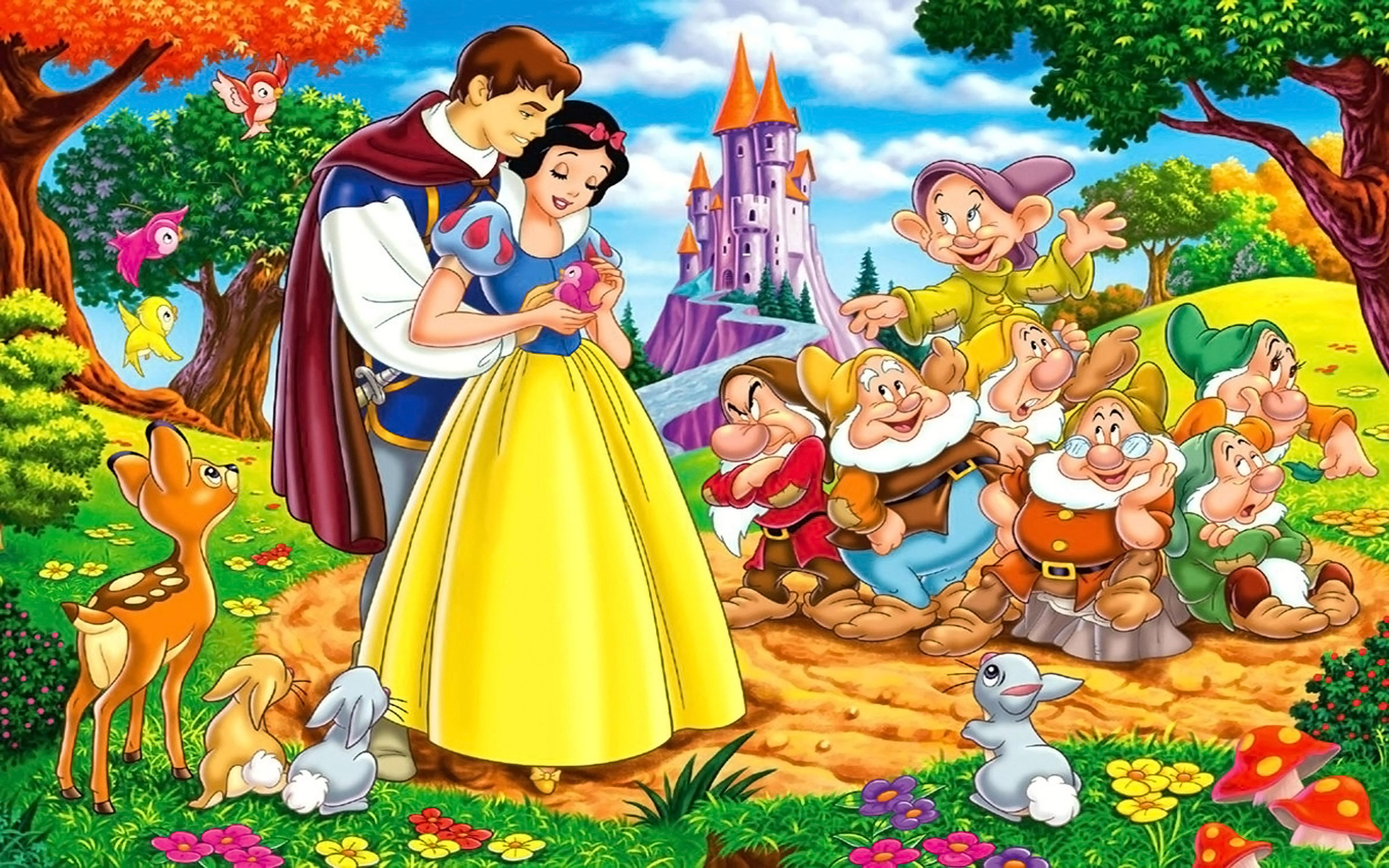 Snow White Prince And Seven Dwarfs Desktop Hd Wallpapers For Mobile