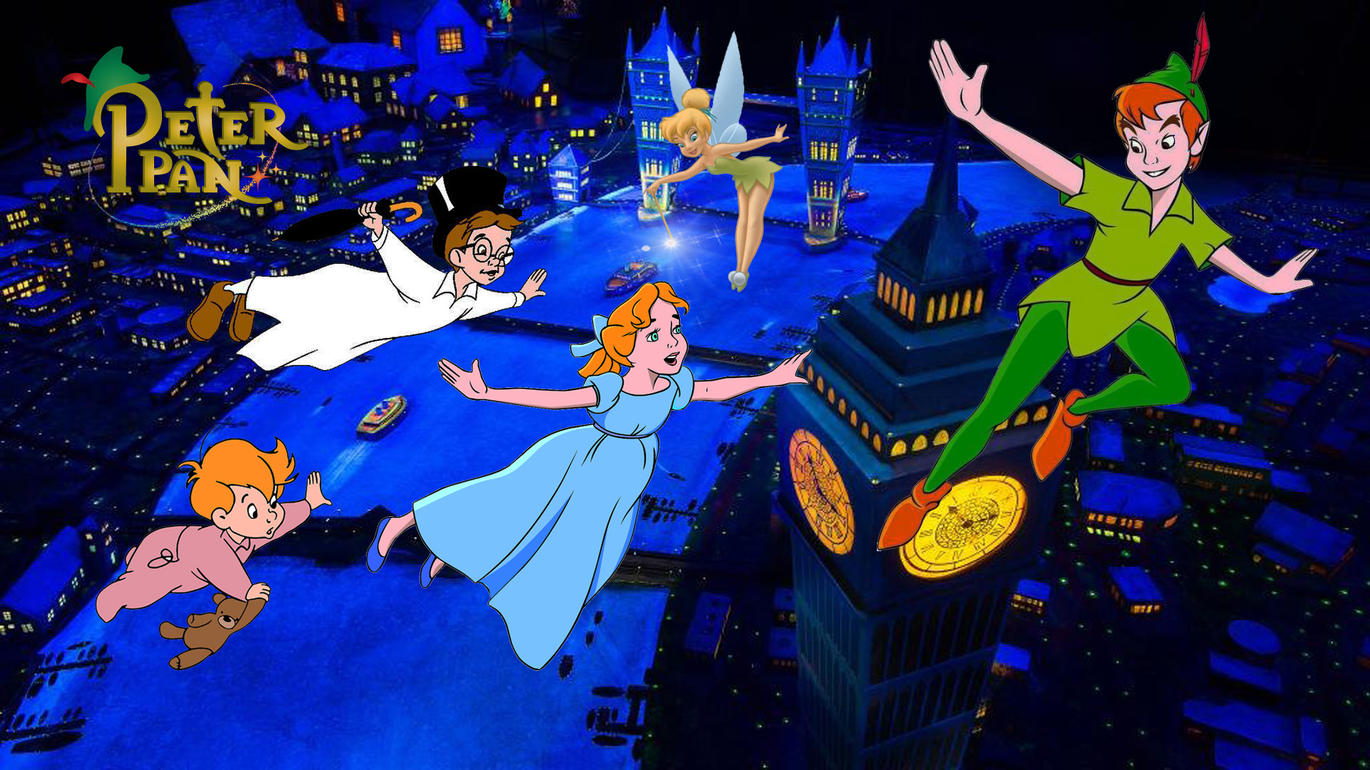 Flight Over London Peter Pan Cartoon