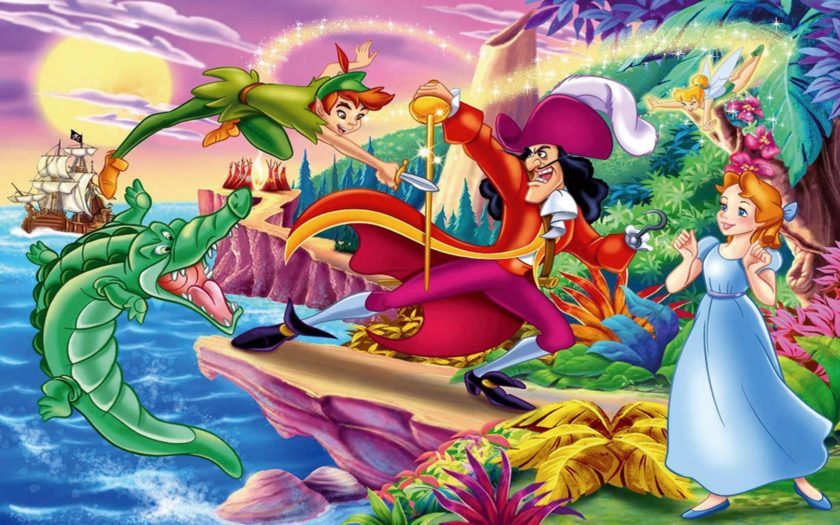 Peter Pan Vs Captain Hook Fight Disney Wallpaper Hd For Desktop 2560 × 1600...