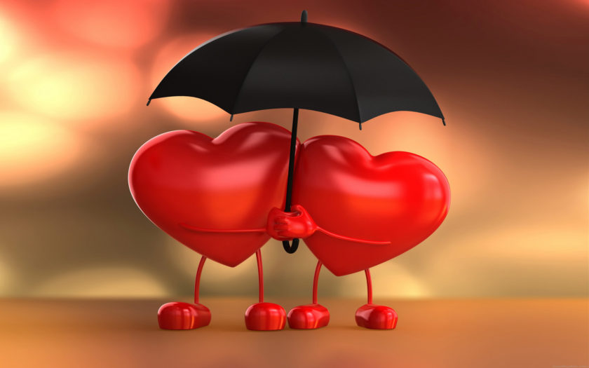 Two Hearts Valentine Hearts Love Hearts With Umbrella Graphics Pictures Wallpaper  Hd For Mobile 1920x1200 : 