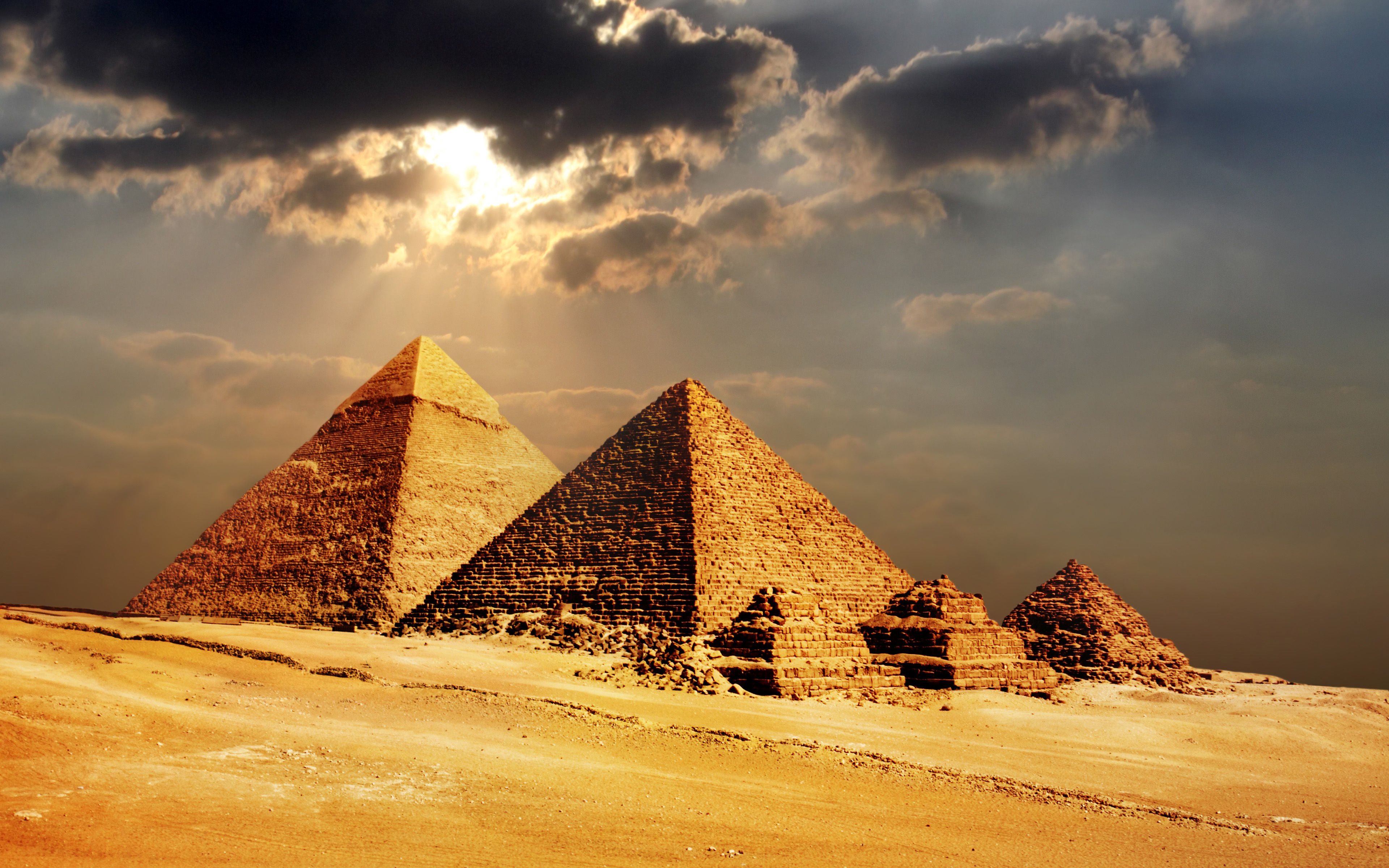 Secrets of the Pyramids in Giza Cairo Egypt Africa Wallpaper HD 3840x2400 :  