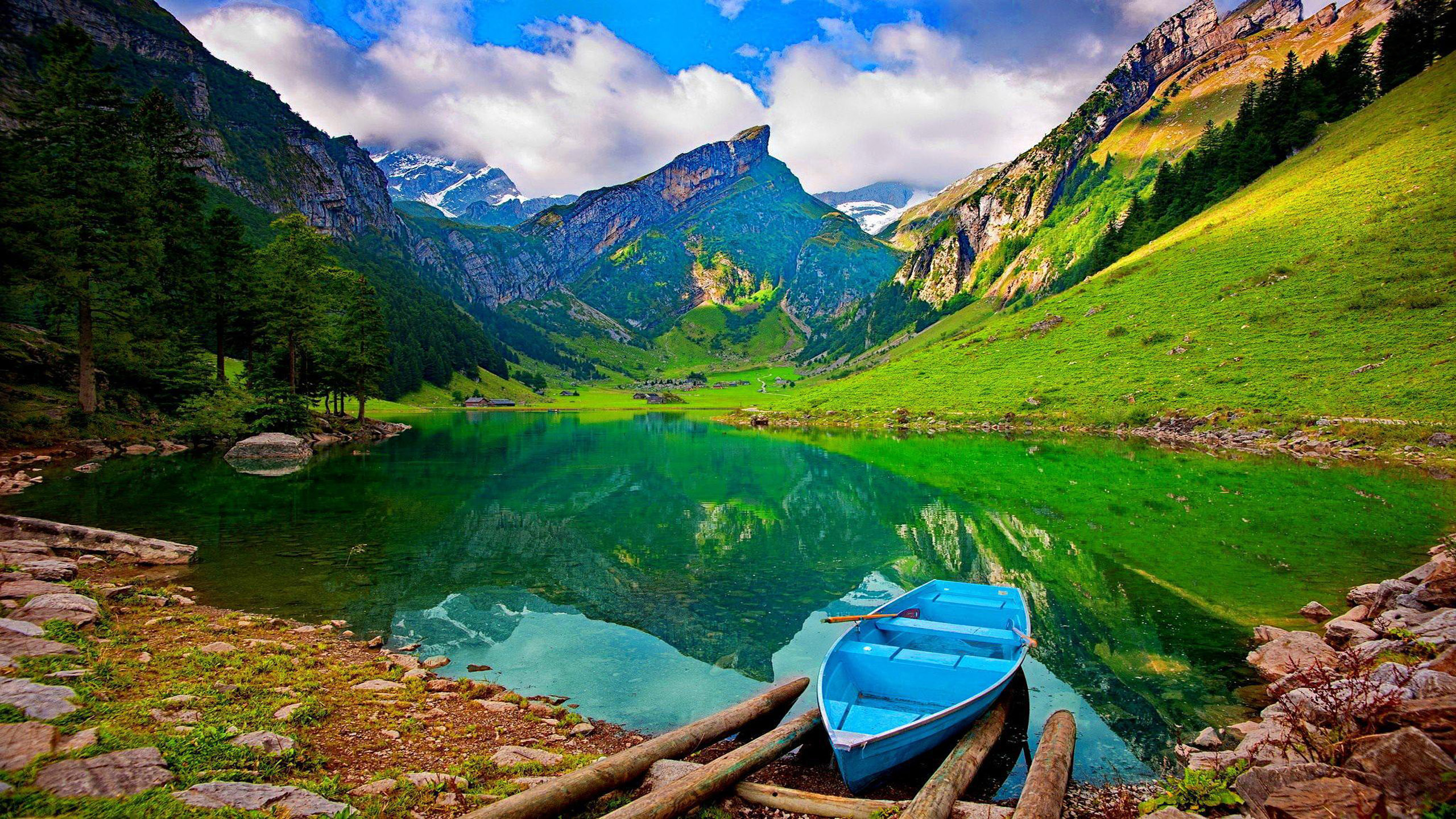 Seealpsee Is A Lake In The Alpstein Range Of The Appenzell 