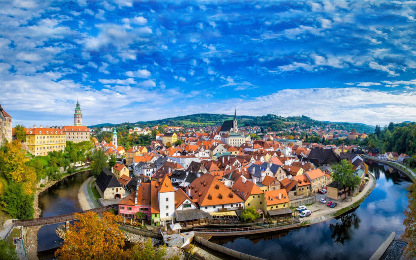 Krumlov City In The Czech Republic Panorama Landscape Hd Wallpapers ...